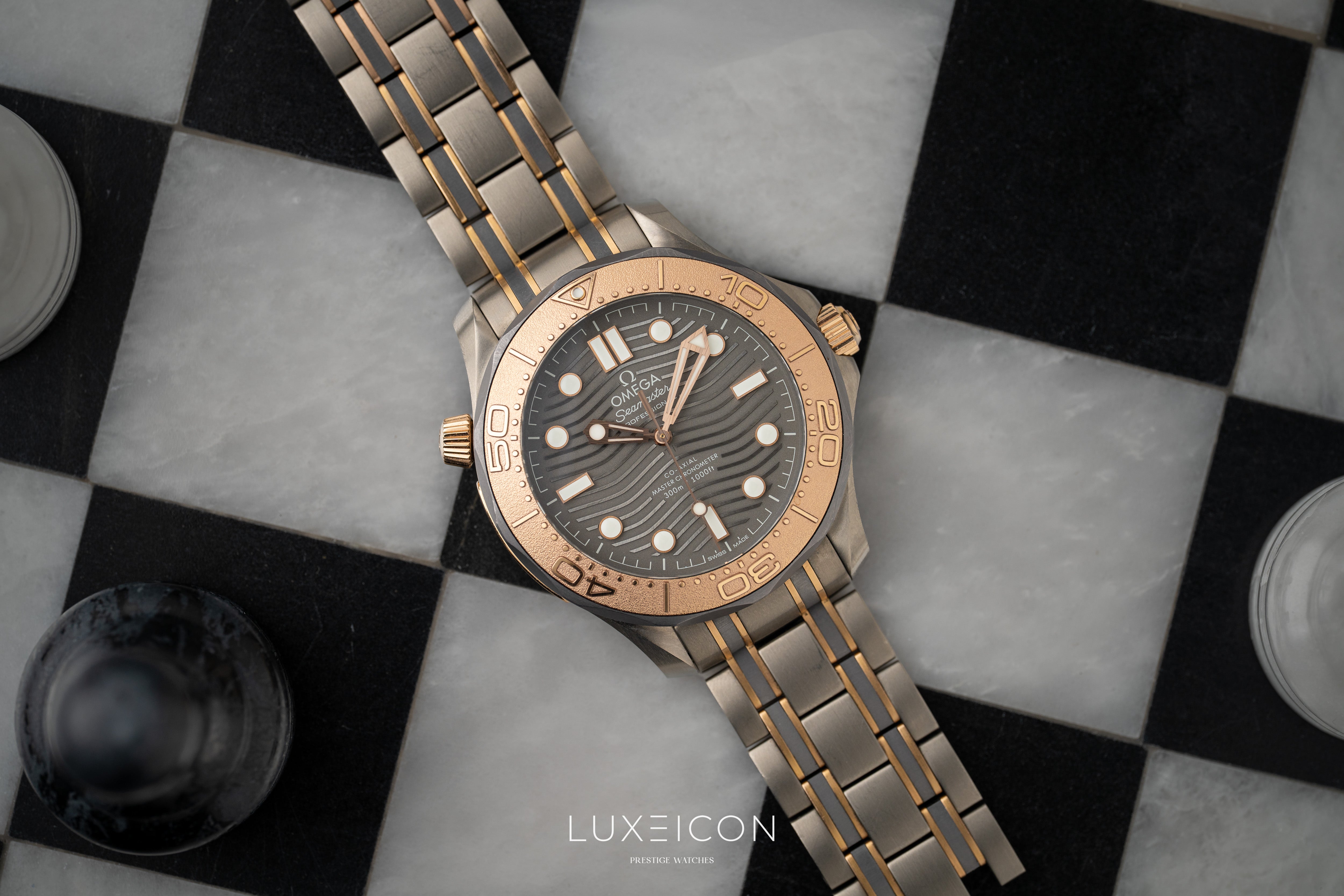 Omega Seamaster Diver 300 M Titanium &amp; Sedna Gold Limited Edition 25th Anniversary