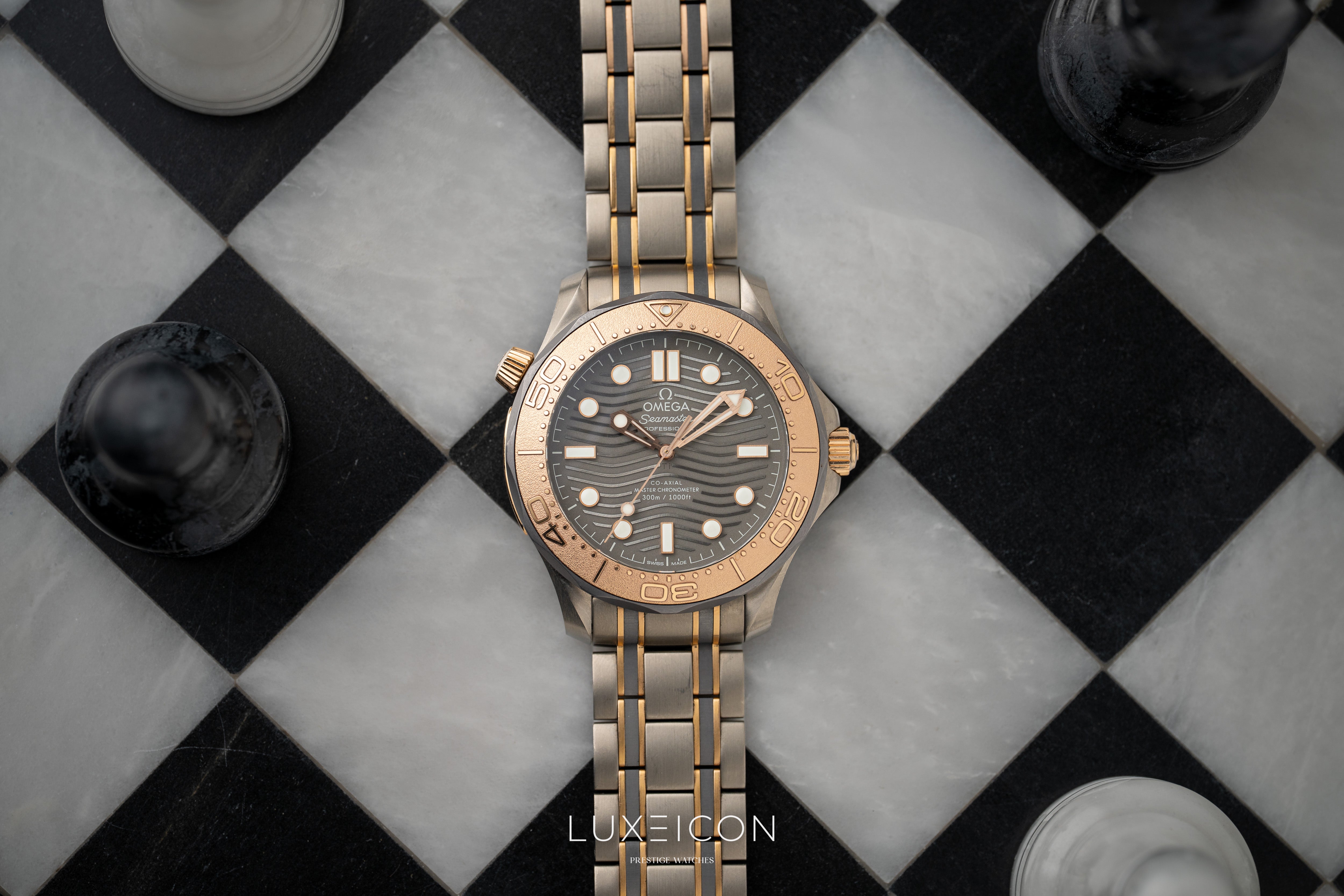 Omega Seamaster Diver 300 M Titanium &amp; Sedna Gold Limited Edition 25th Anniversary