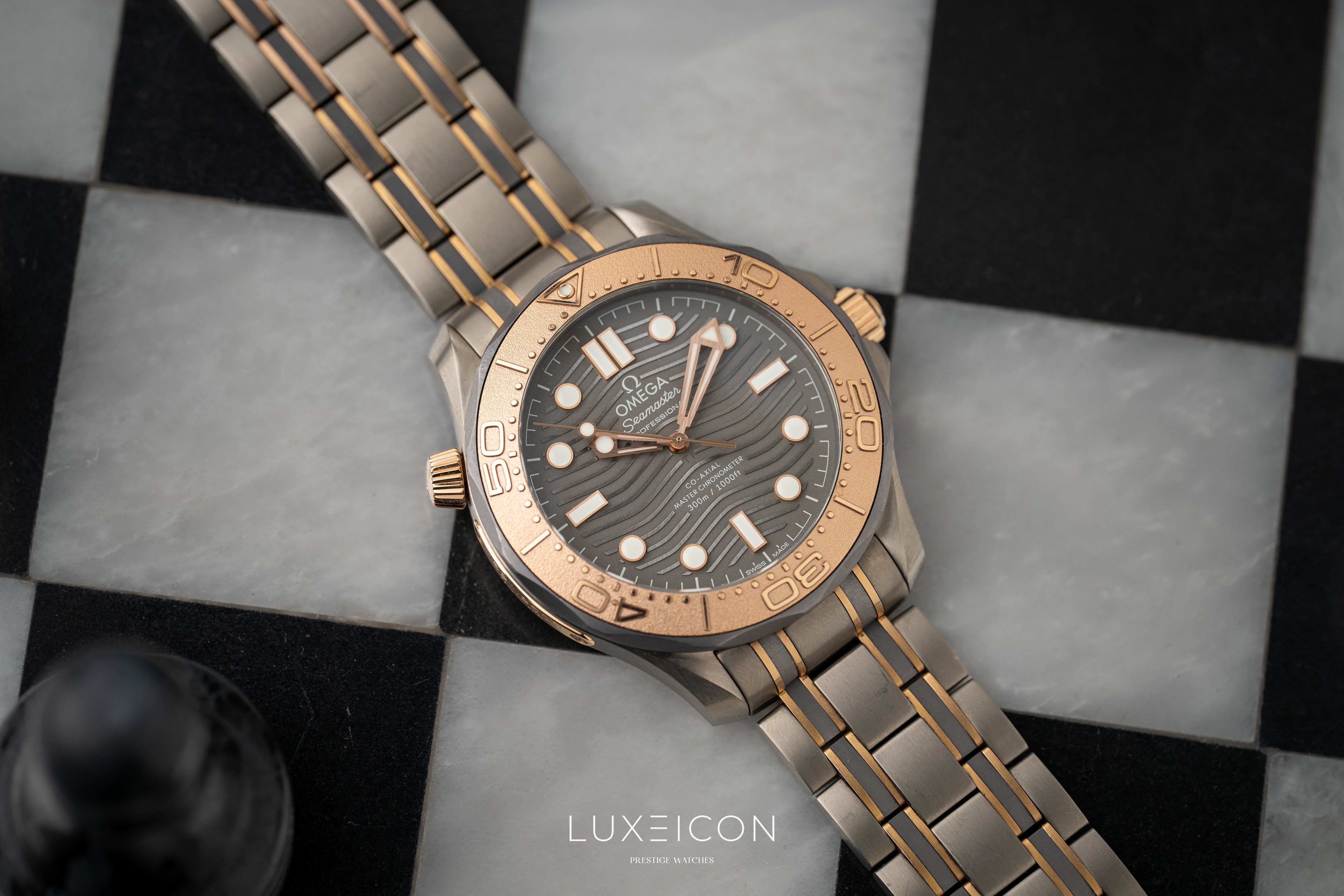 Omega Seamaster Diver 300 M Titanium &amp; Sedna Gold Limited Edition 25th Anniversary
