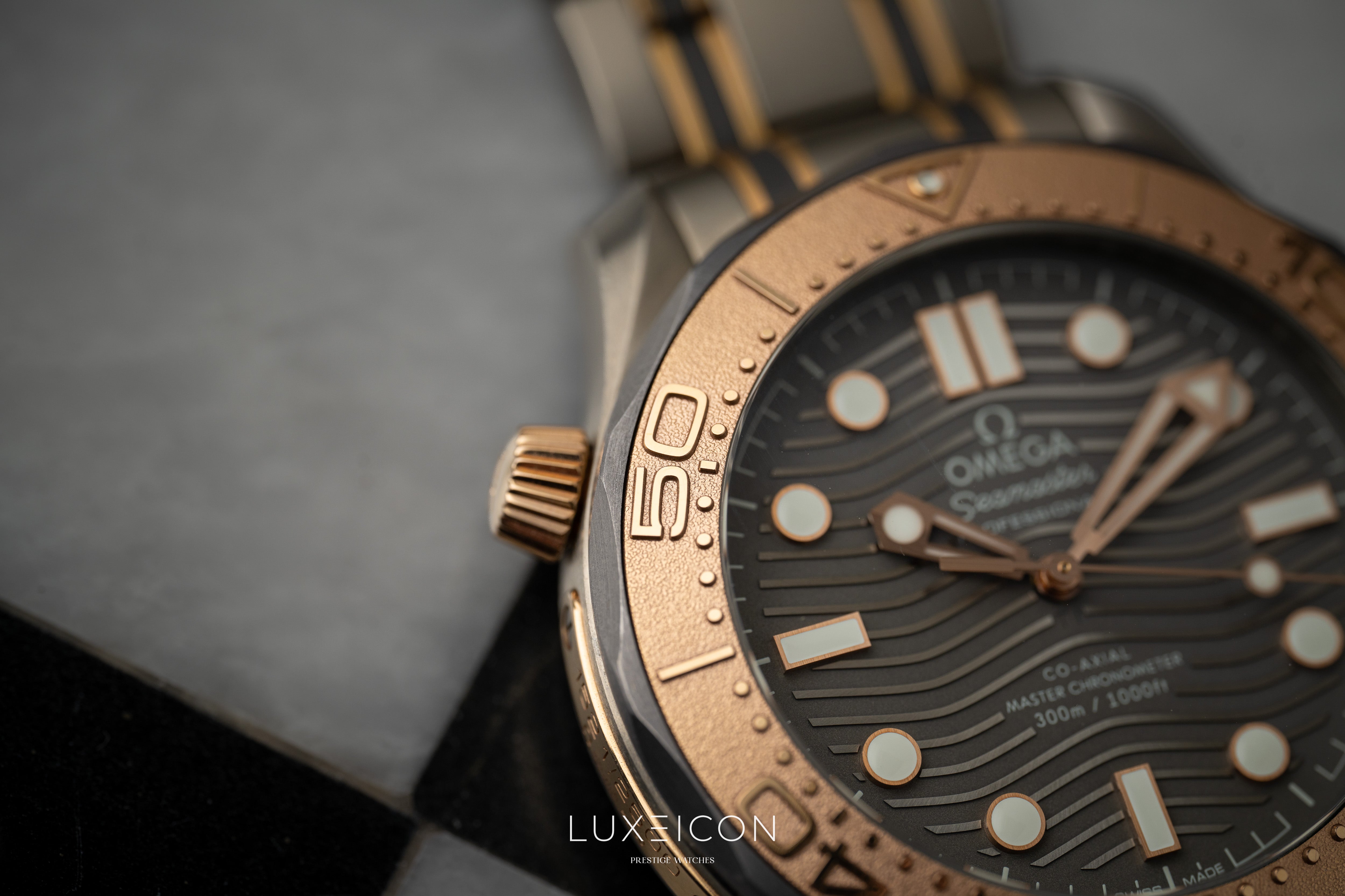Omega Seamaster Diver 300 M Titanium &amp; Sedna Gold Limited Edition 25th Anniversary