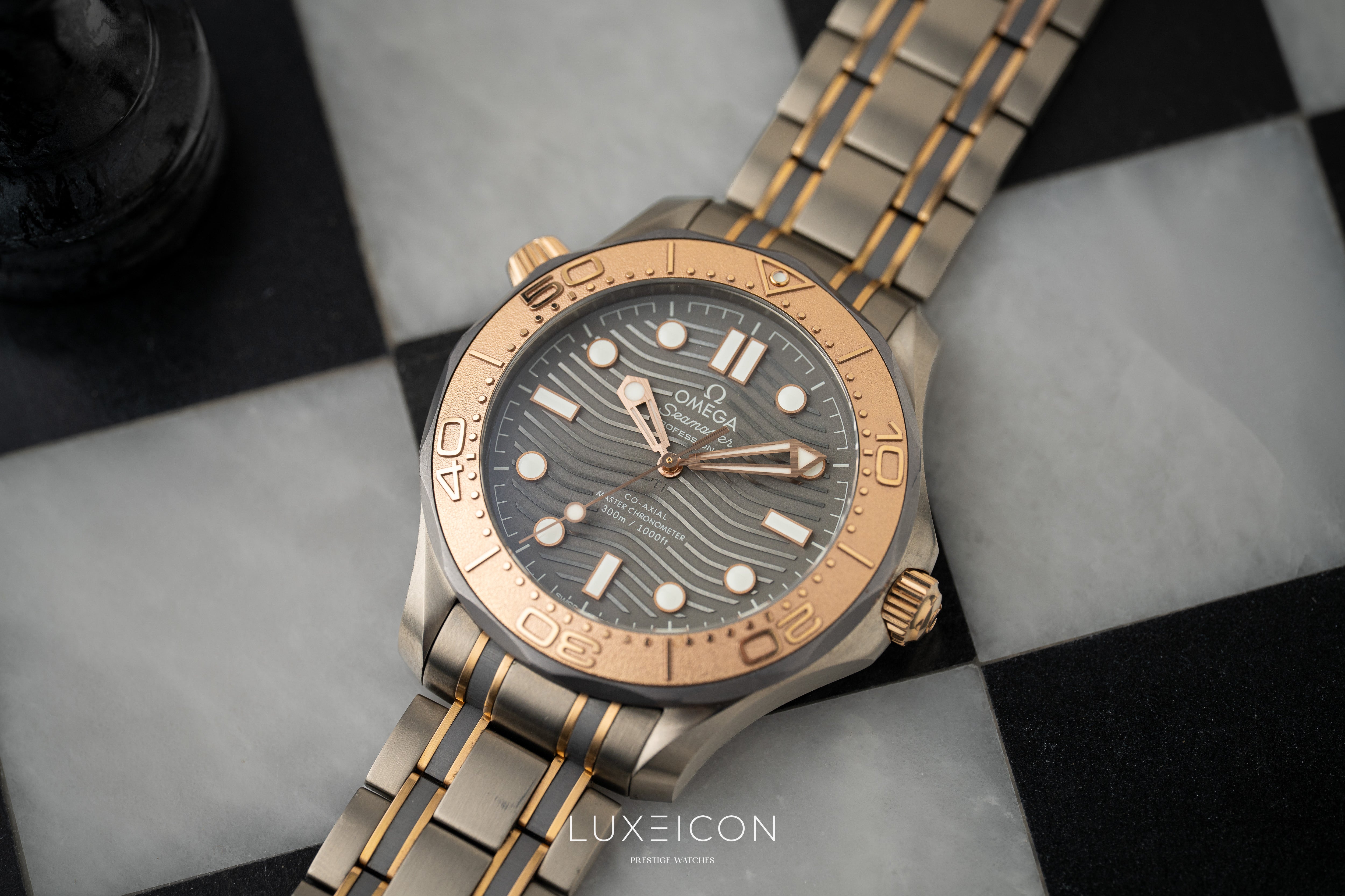Omega Seamaster Diver 300 M Titanium &amp; Sedna Gold Limited Edition 25th Anniversary