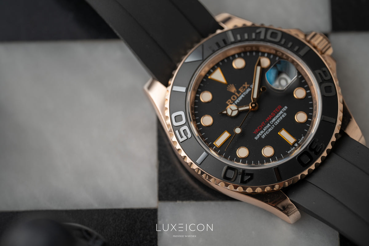 Rolex Yacht-Master 126655 40mm Rose Gold Black Dial Oysterflex 2020