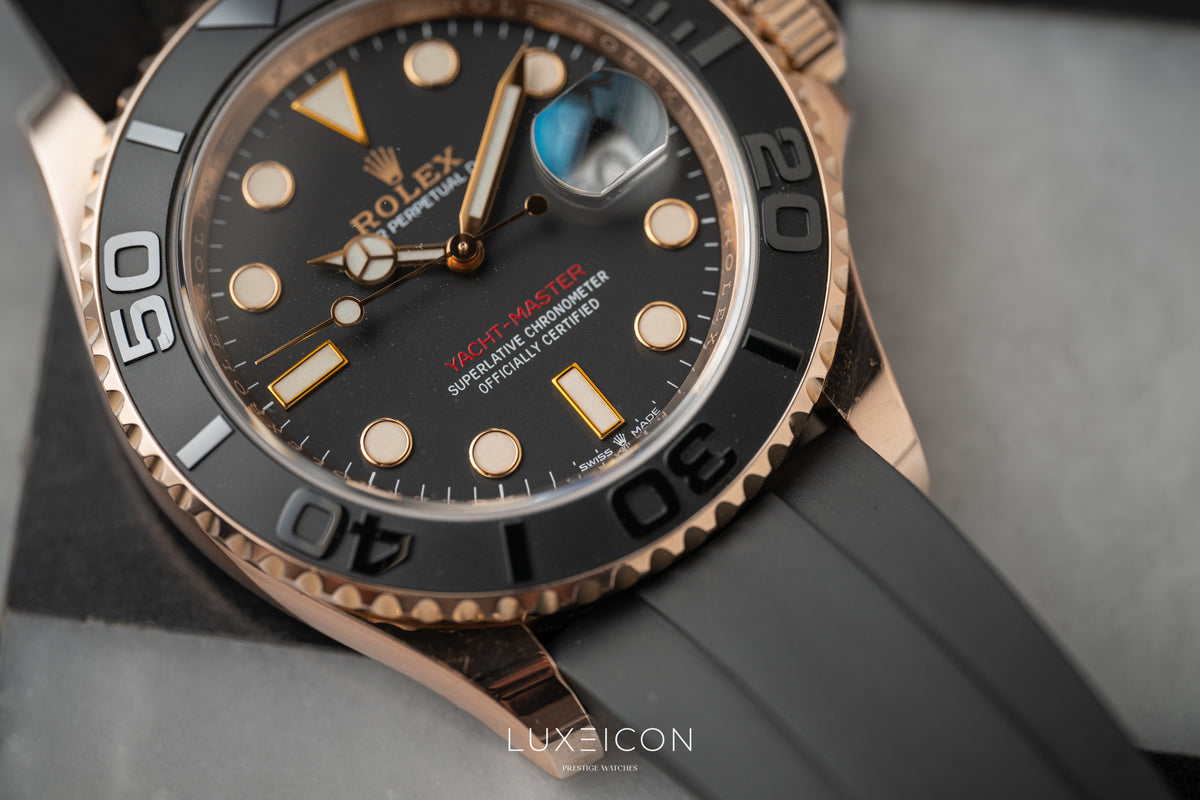 Rolex Yacht-Master 126655 40mm Rose Gold Black Dial Oysterflex 2020