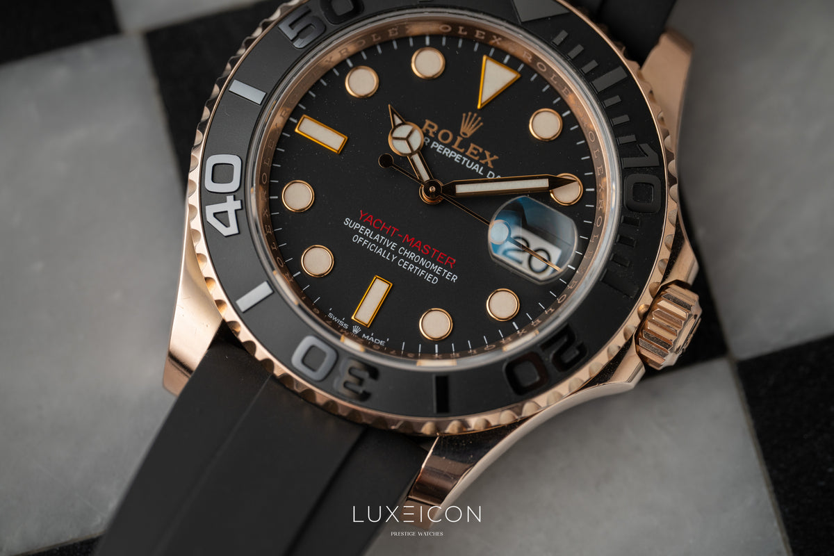 Rolex Yacht-Master 126655 40mm Rose Gold Black Dial Oysterflex 2020