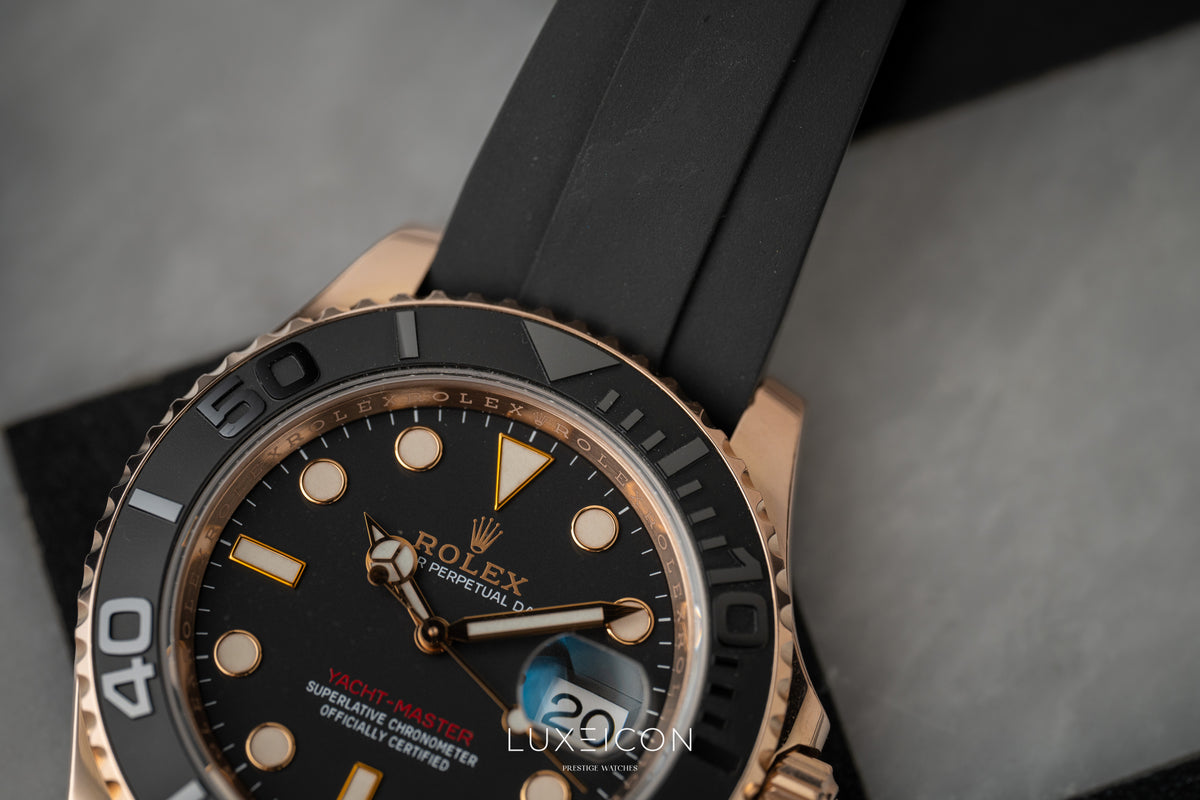 Rolex Yacht-Master 126655 40mm Rose Gold Black Dial Oysterflex 2020