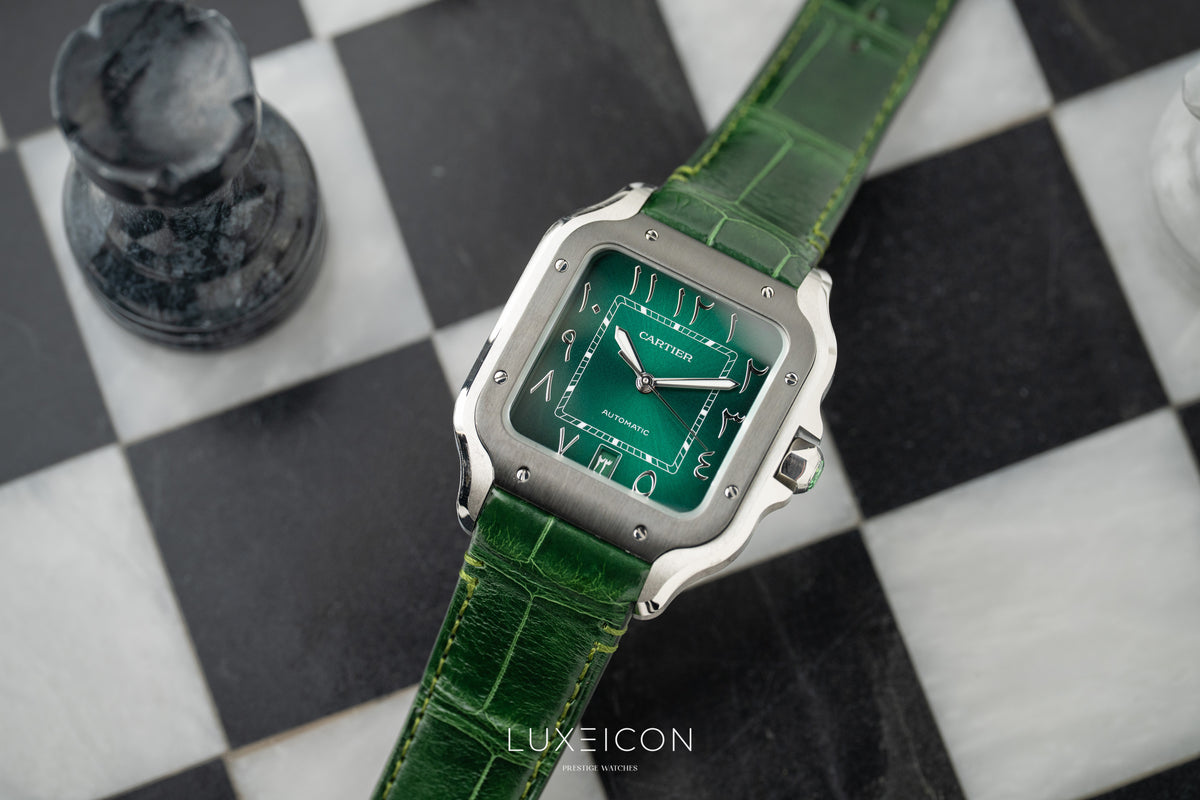 Cartier Santos Limited Middle East Edition Arabic Dial Green Large