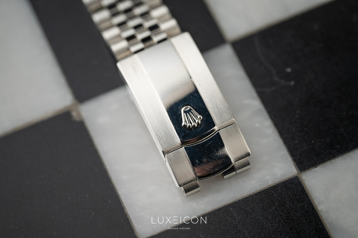 Rolex Sky-Dweller Stainless Steel Blue Dial Jubilee 326934 White Gold Fluted Bezel