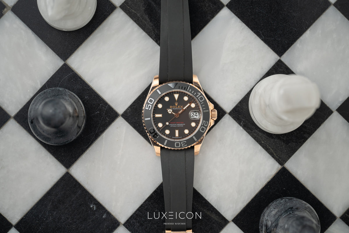 Rolex Yacht-Master Everose Gold 37mm Black Dial Oysterflex 268655
