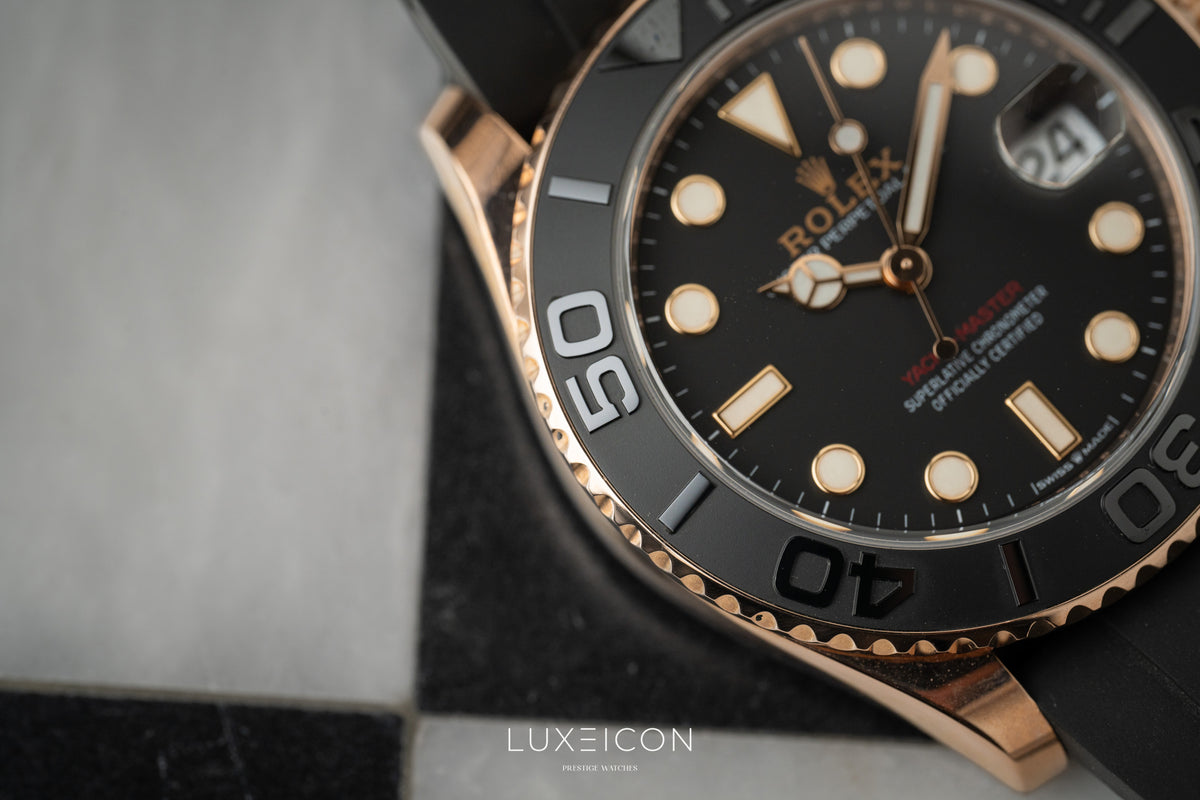 Rolex Yacht-Master Everose Gold 37mm Black Dial Oysterflex 268655