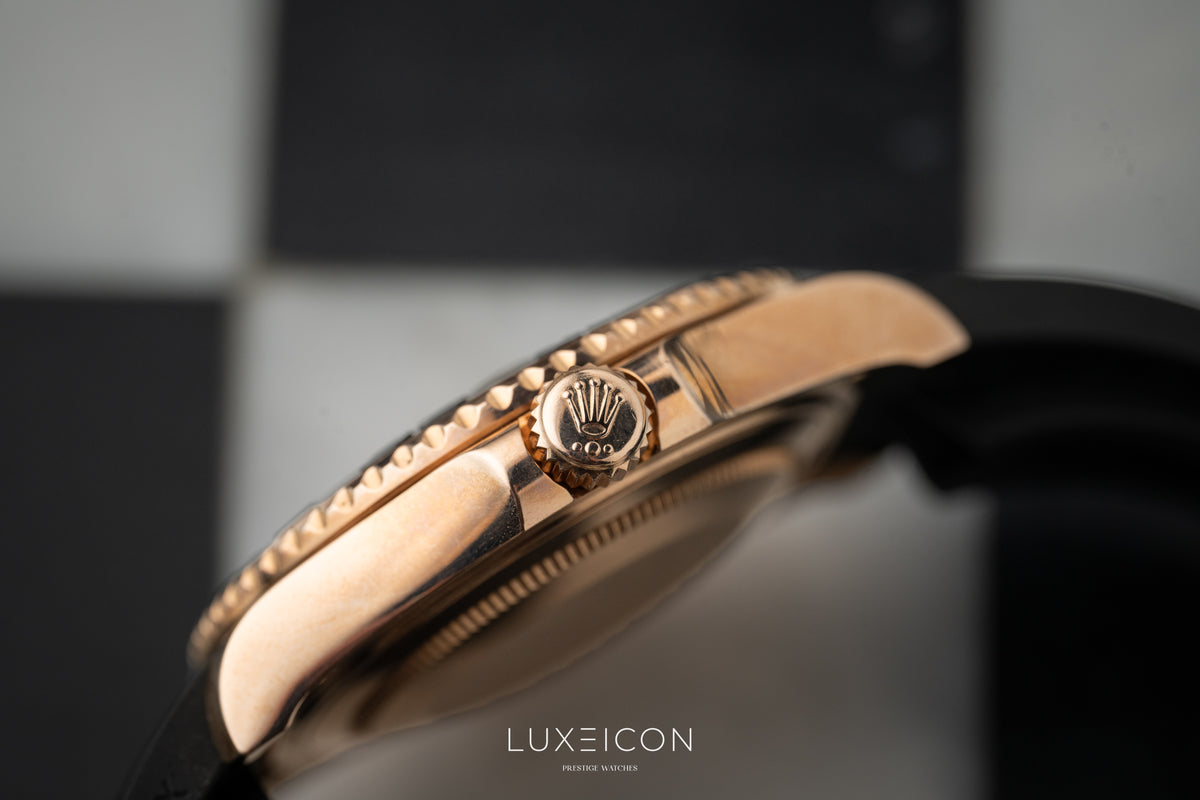 Rolex Yacht-Master Everose Gold 37mm Black Dial Oysterflex 268655