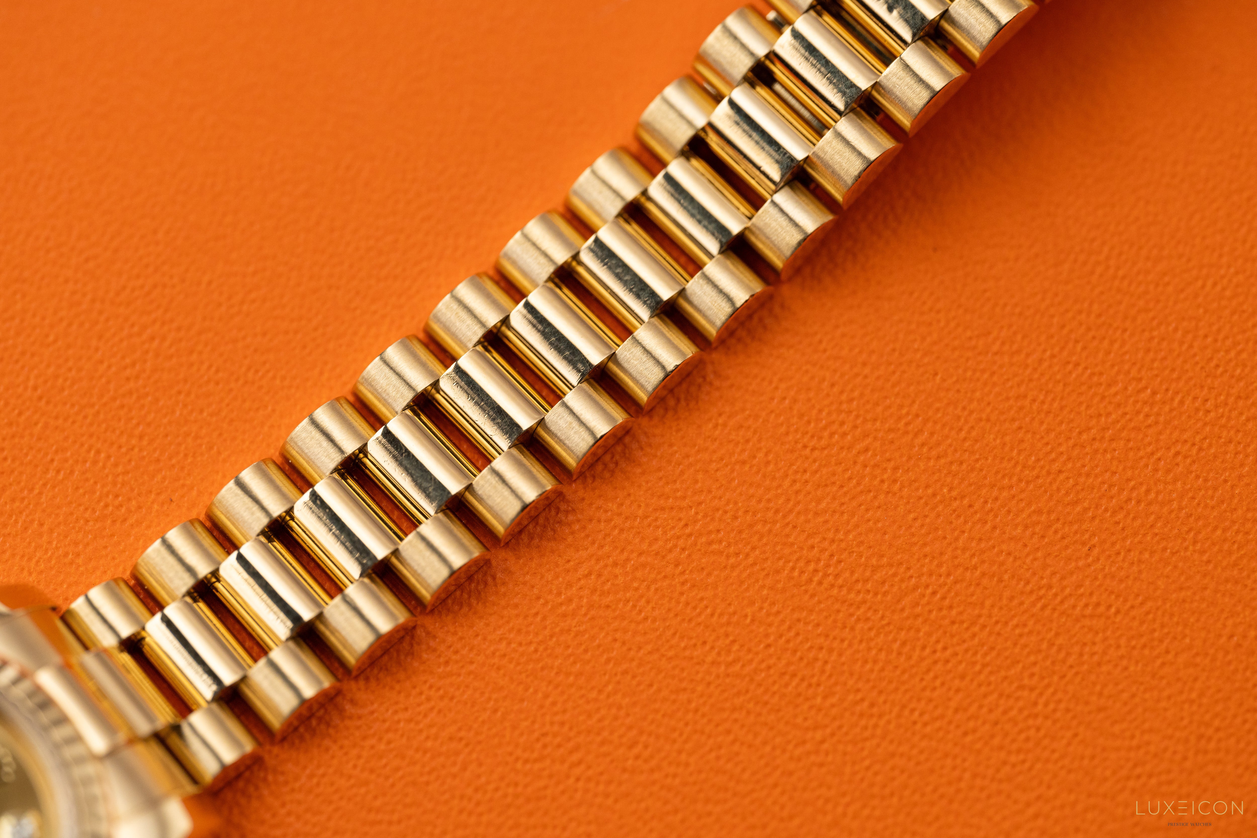 Rolex Lady-Datejust 18k Yellow Gold Factory Diamond Dial President Bracelet 179178