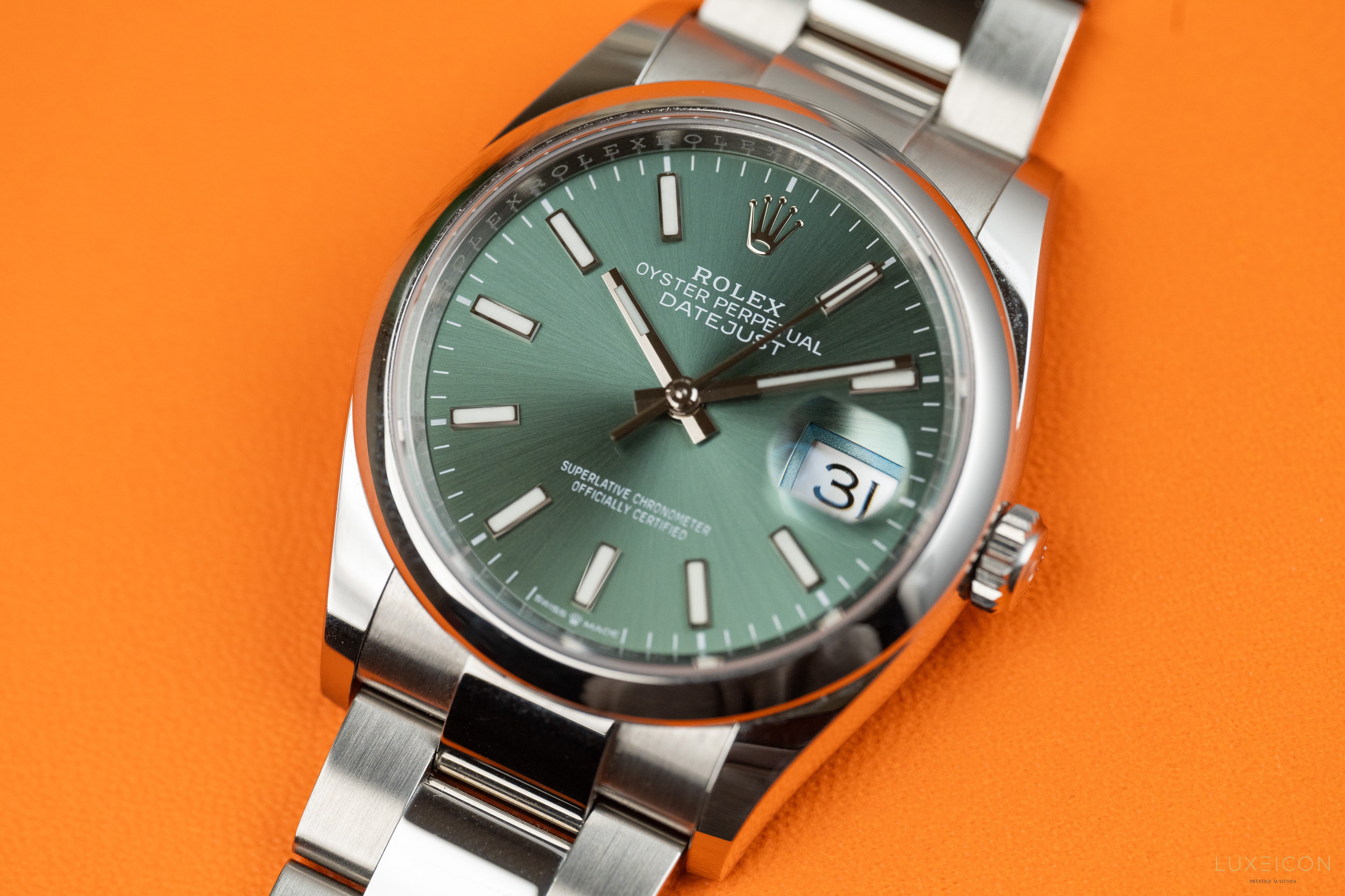 Rolex Datejust 36 126200 Oyster Steel Green Index Dial 36mm 2022