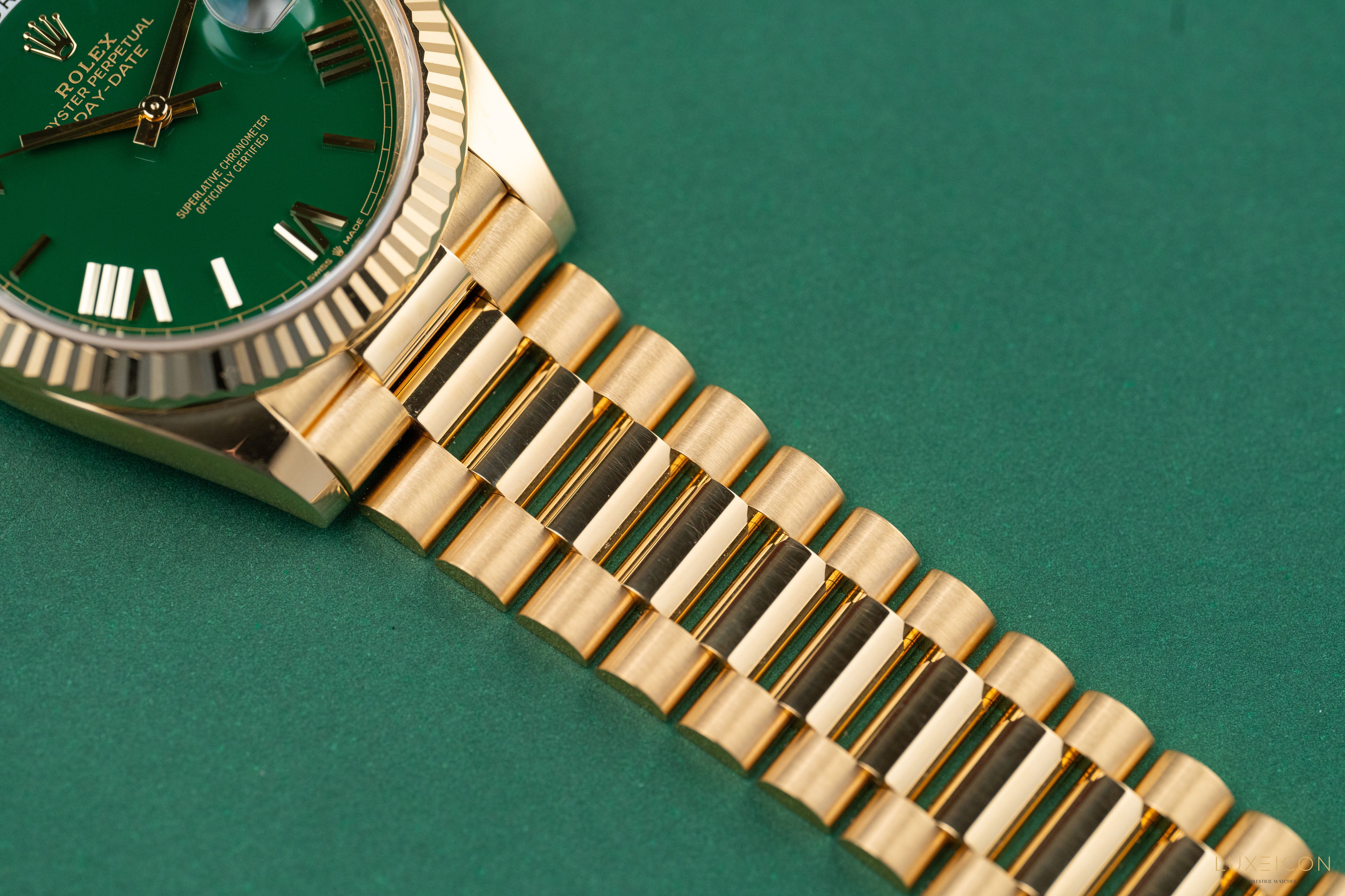 Rolex Day-Date 40 Yellow Gold Day-Date 40mm Green Roman Dial 228238 2024