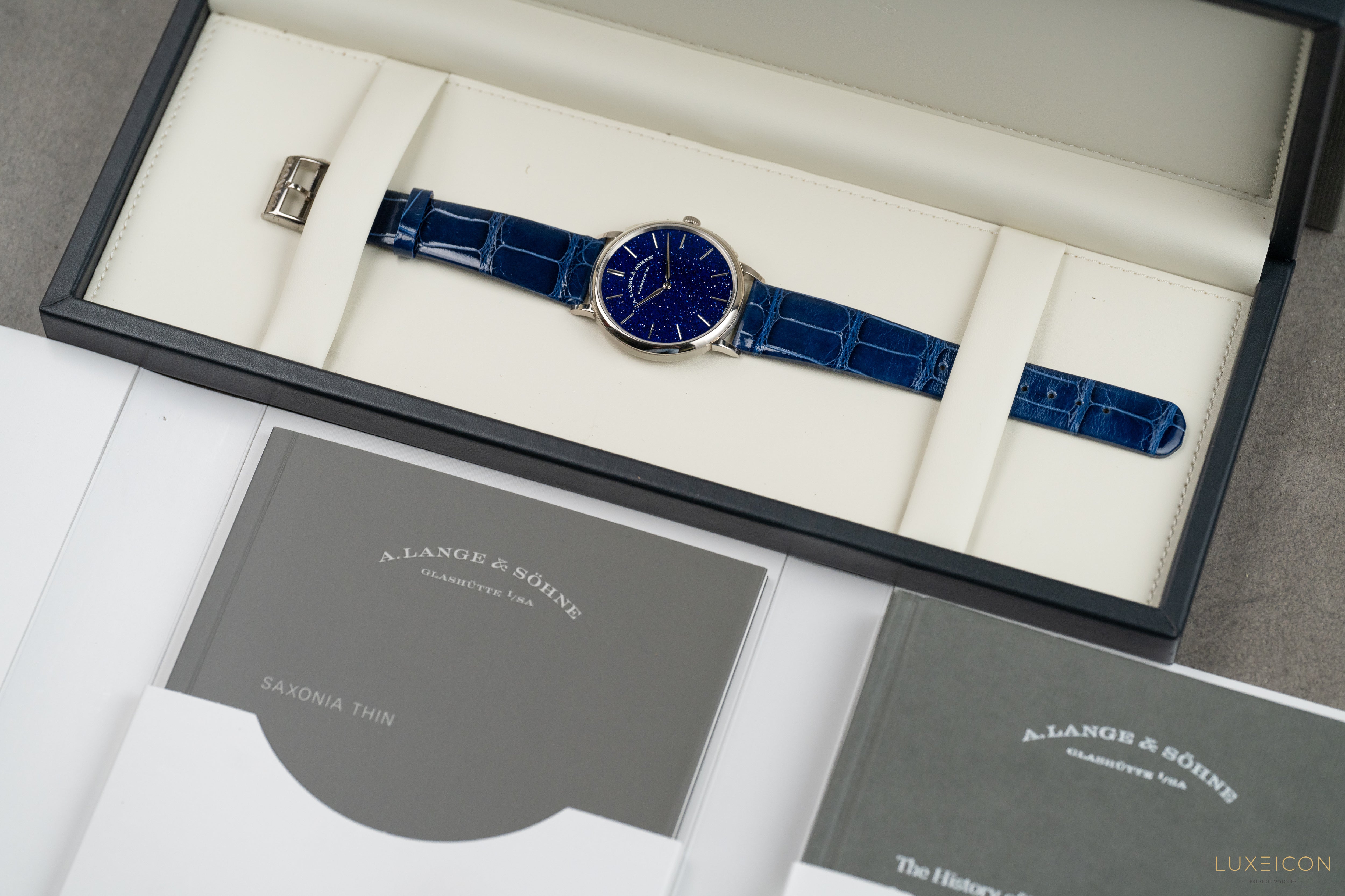 A. Lange & Söhne Saxonia Thin White Gold Copper-Blue Watch 205.086