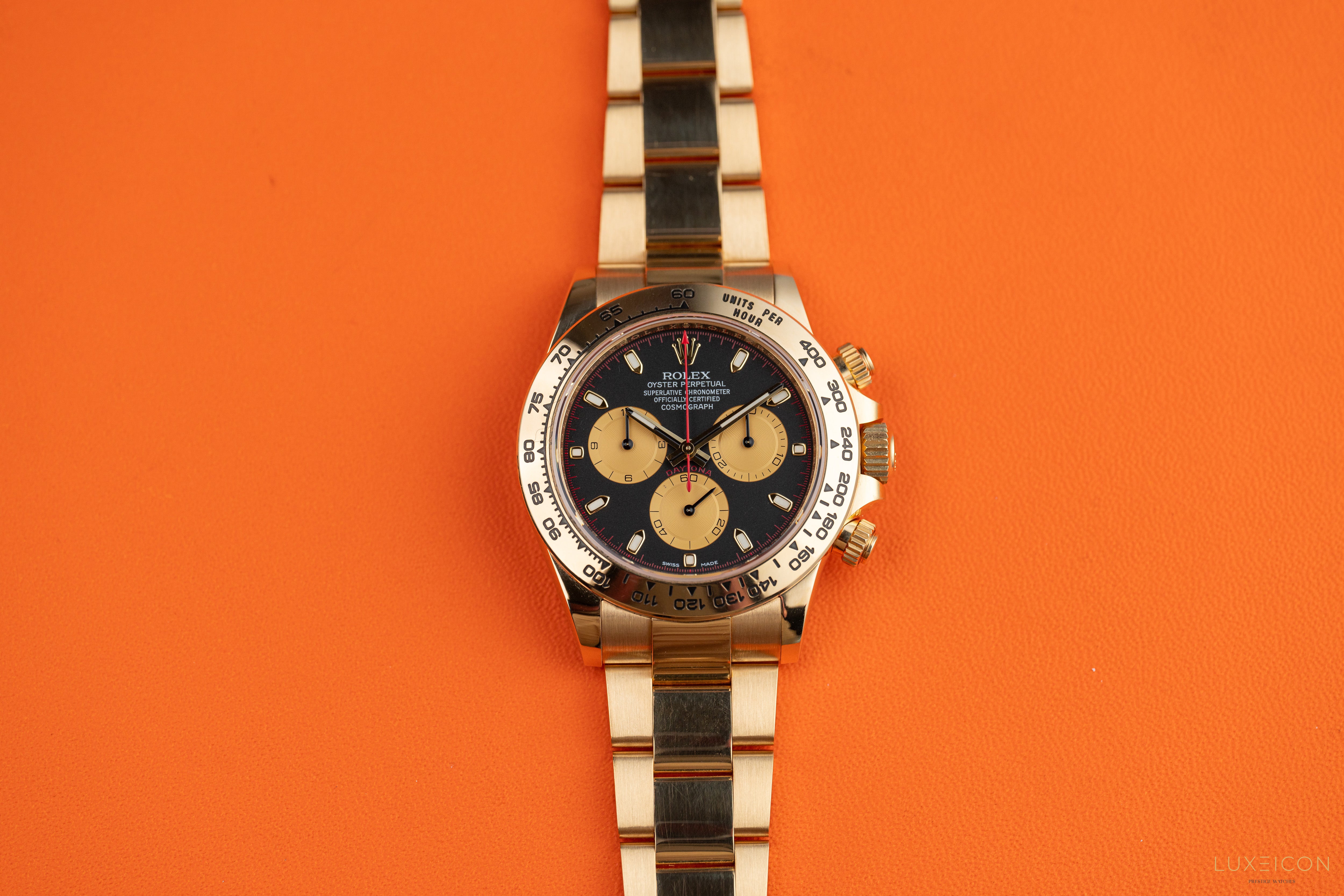 Rolex Daytona 116508 18K Yellow Gold Black Dial Paul Newman 40mm