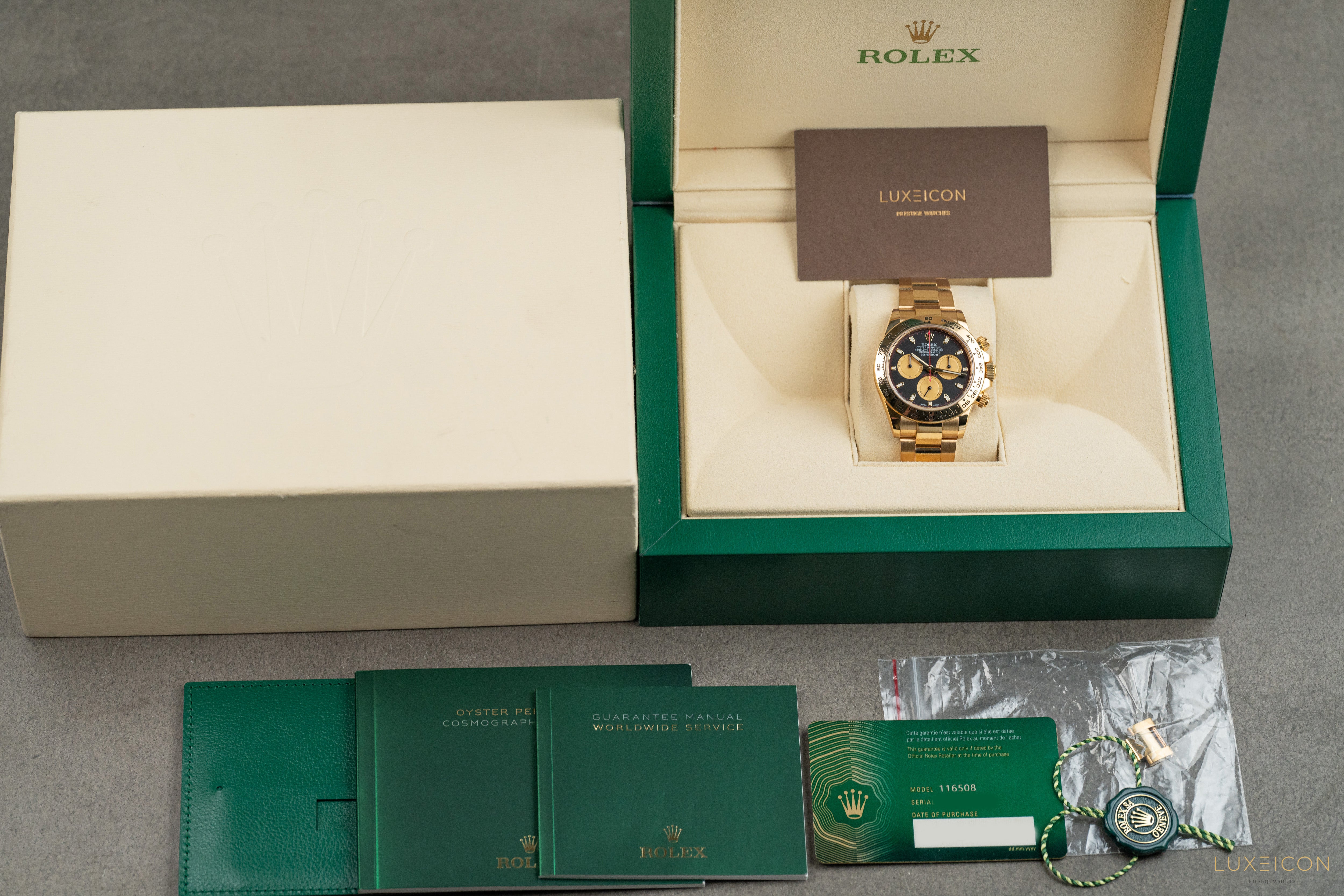 Rolex Daytona 116508 18K Yellow Gold Black Dial Paul Newman 40mm