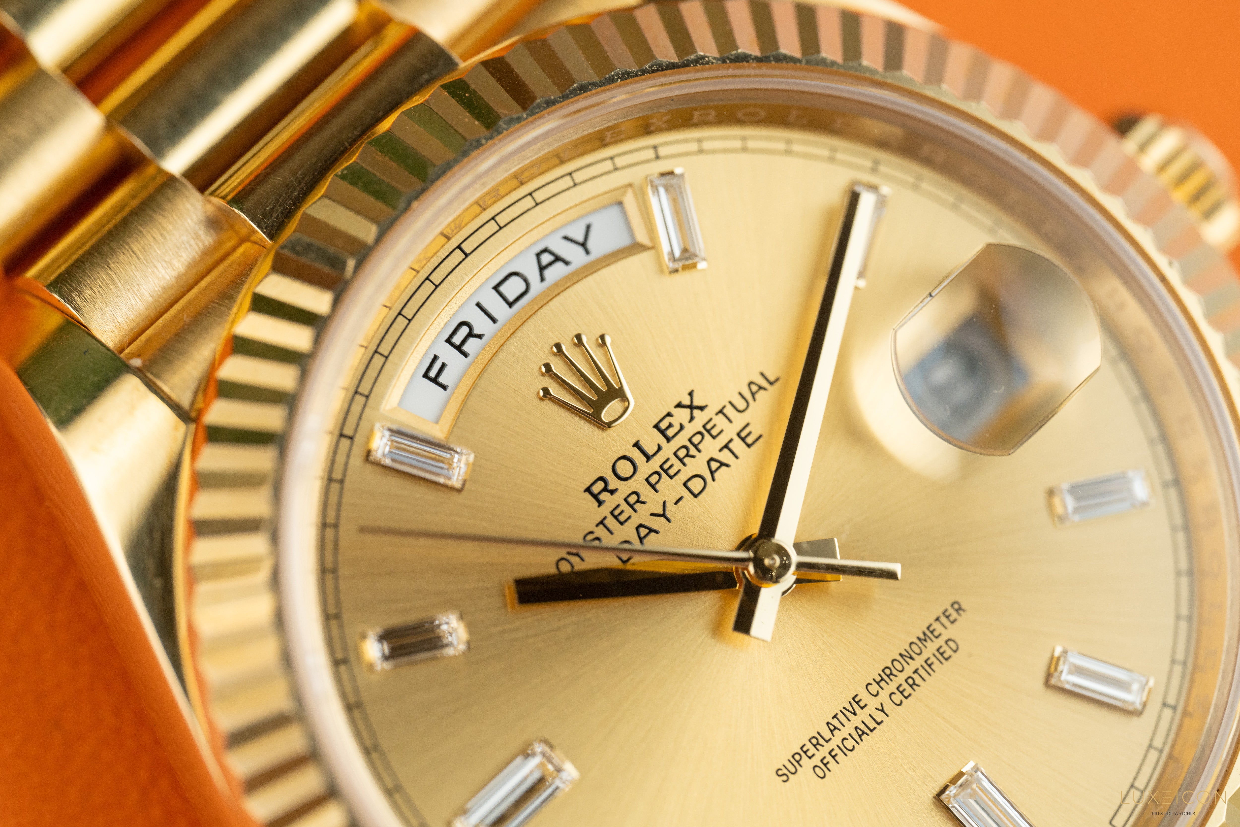 Day-Date 40mm 228238 Yellow Gold Presidential Champagne Baguette Dial 2023