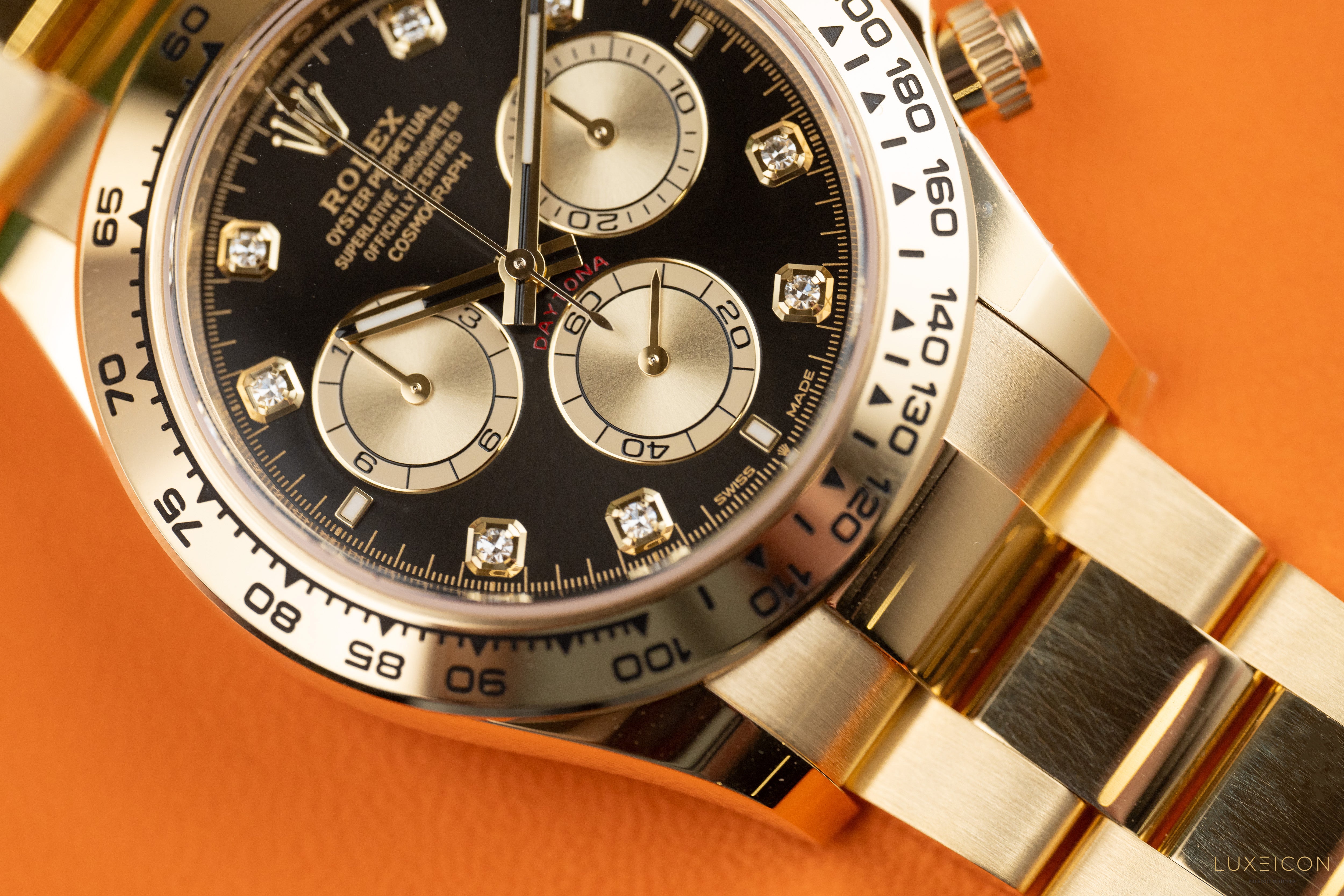 Rolex Cosmograph Daytona Yellow Gold Black Diamond Dial 126508 2024