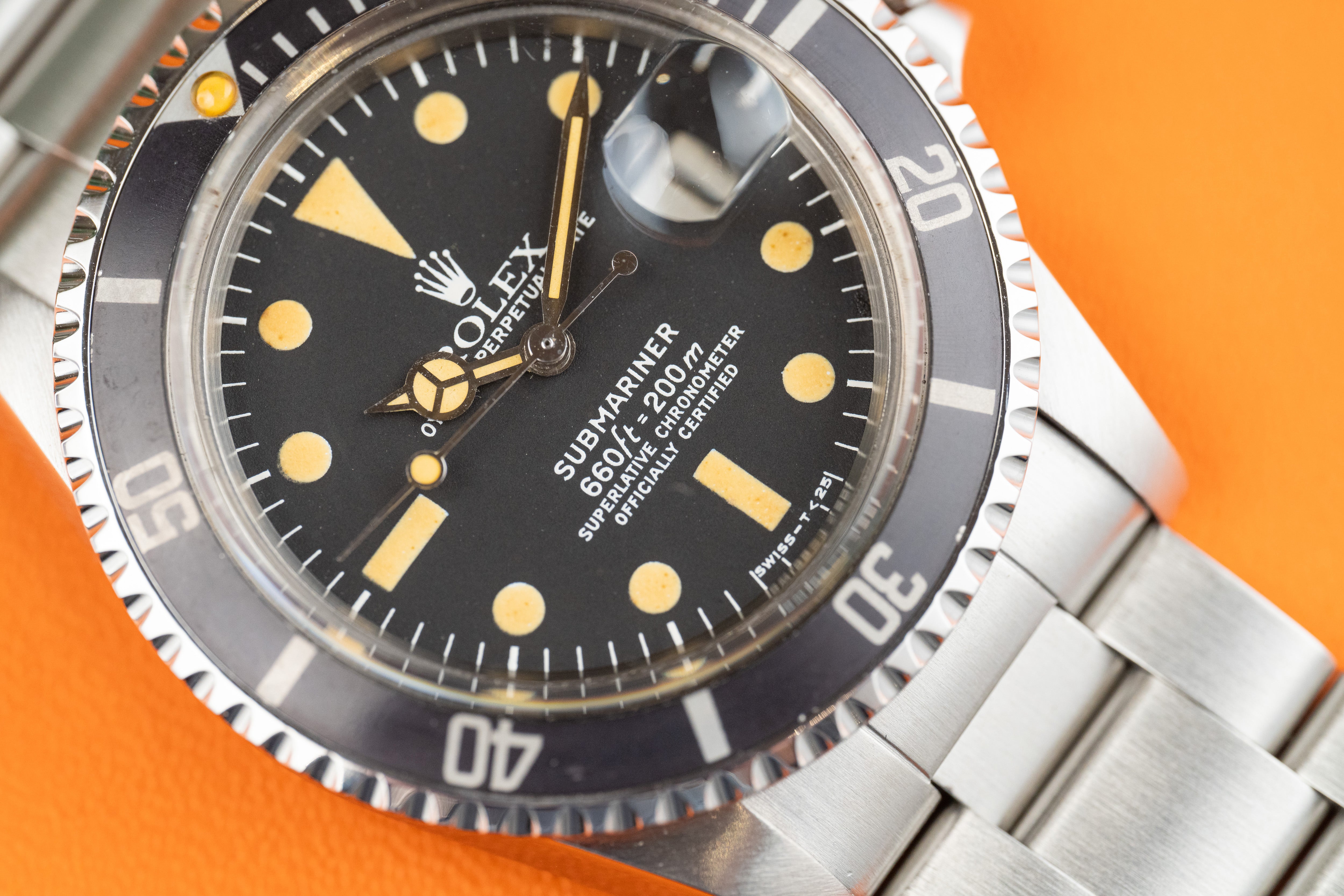 Rolex Submariner Date Vintage Matte pumpkin Dial 1680 Year 1978