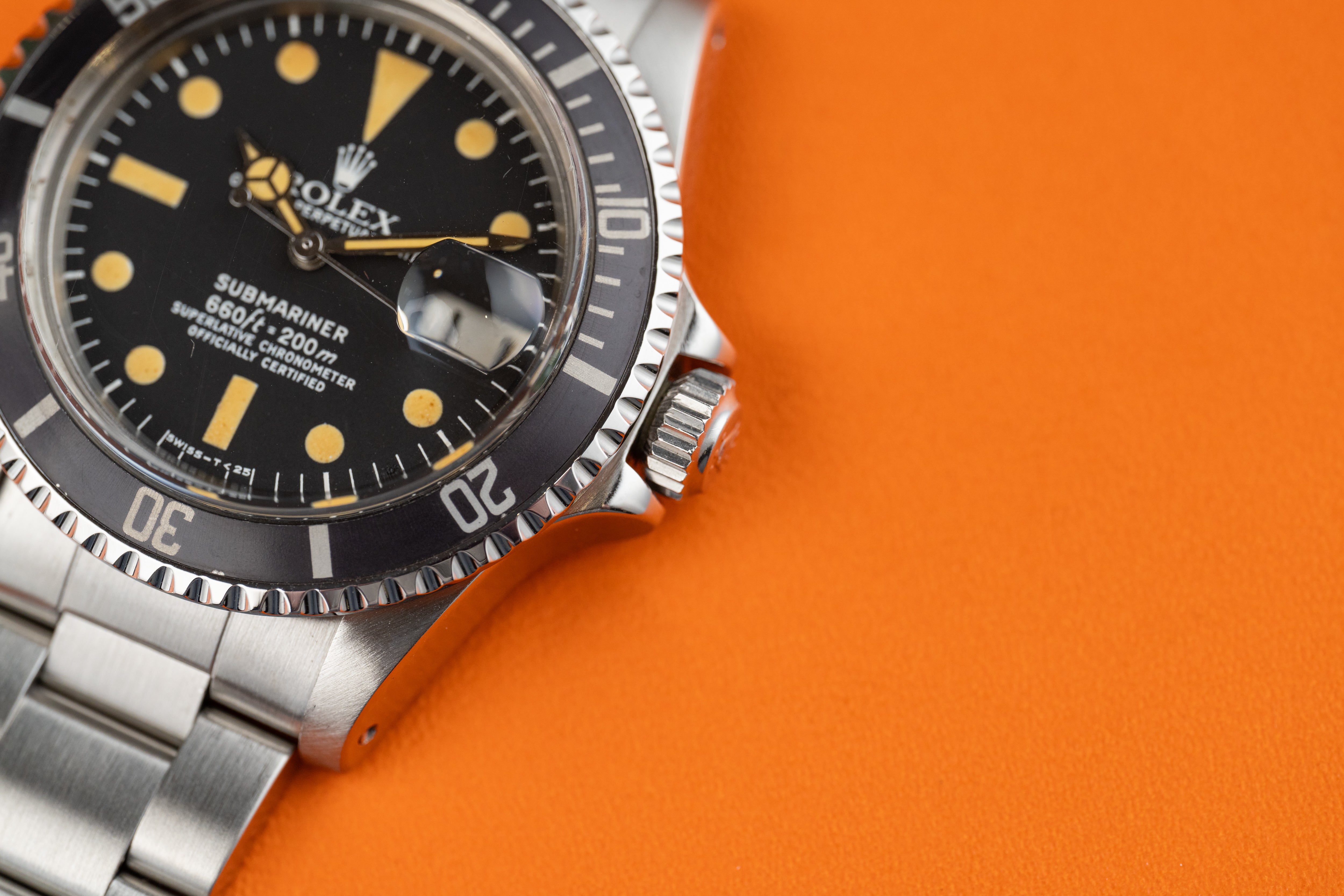 Rolex Submariner Date Vintage Matte pumpkin Dial 1680 Year 1978