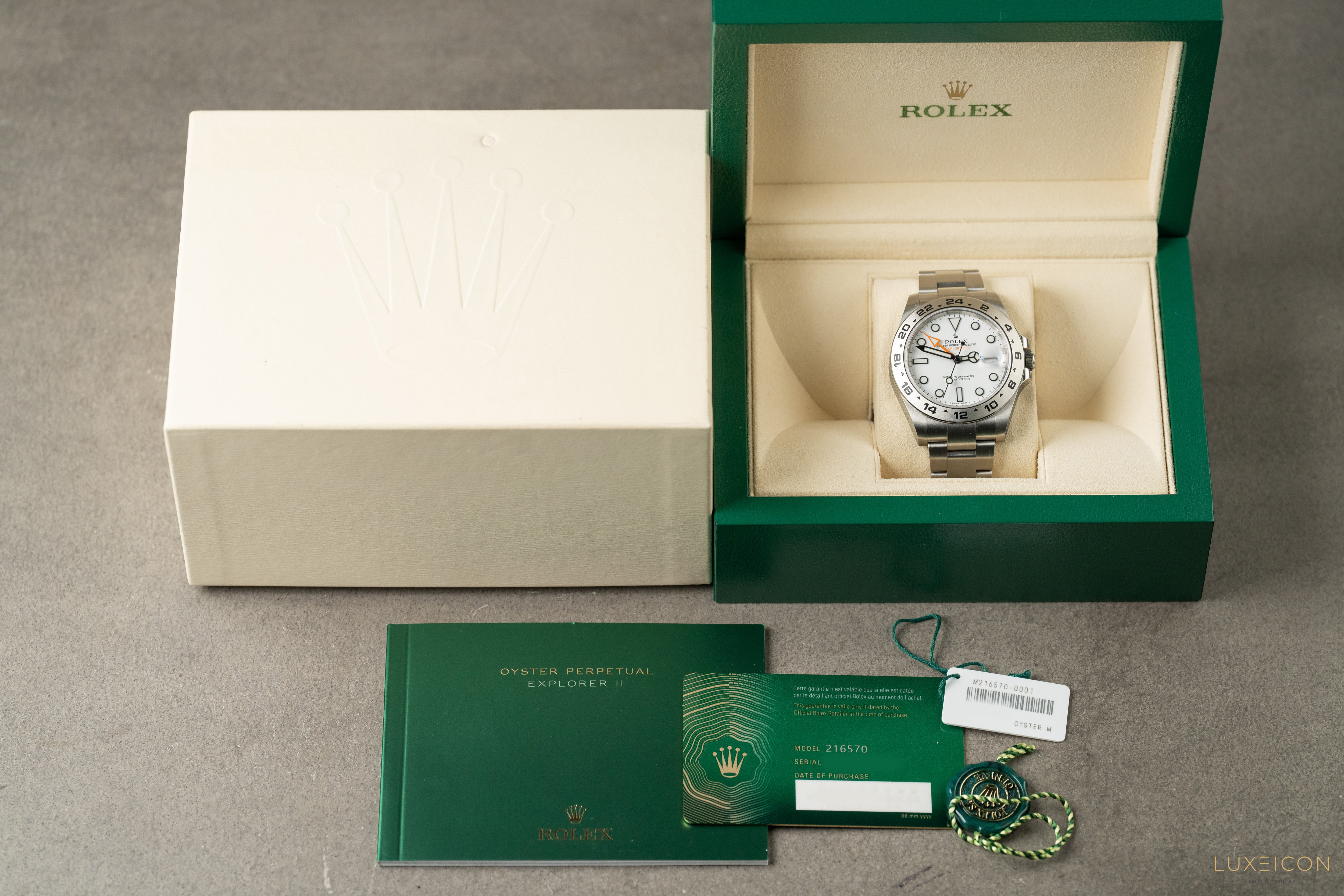 Rolex Explorer II 42mm Stainless Steel White Dial &amp; Steel Bezel 216570 2020