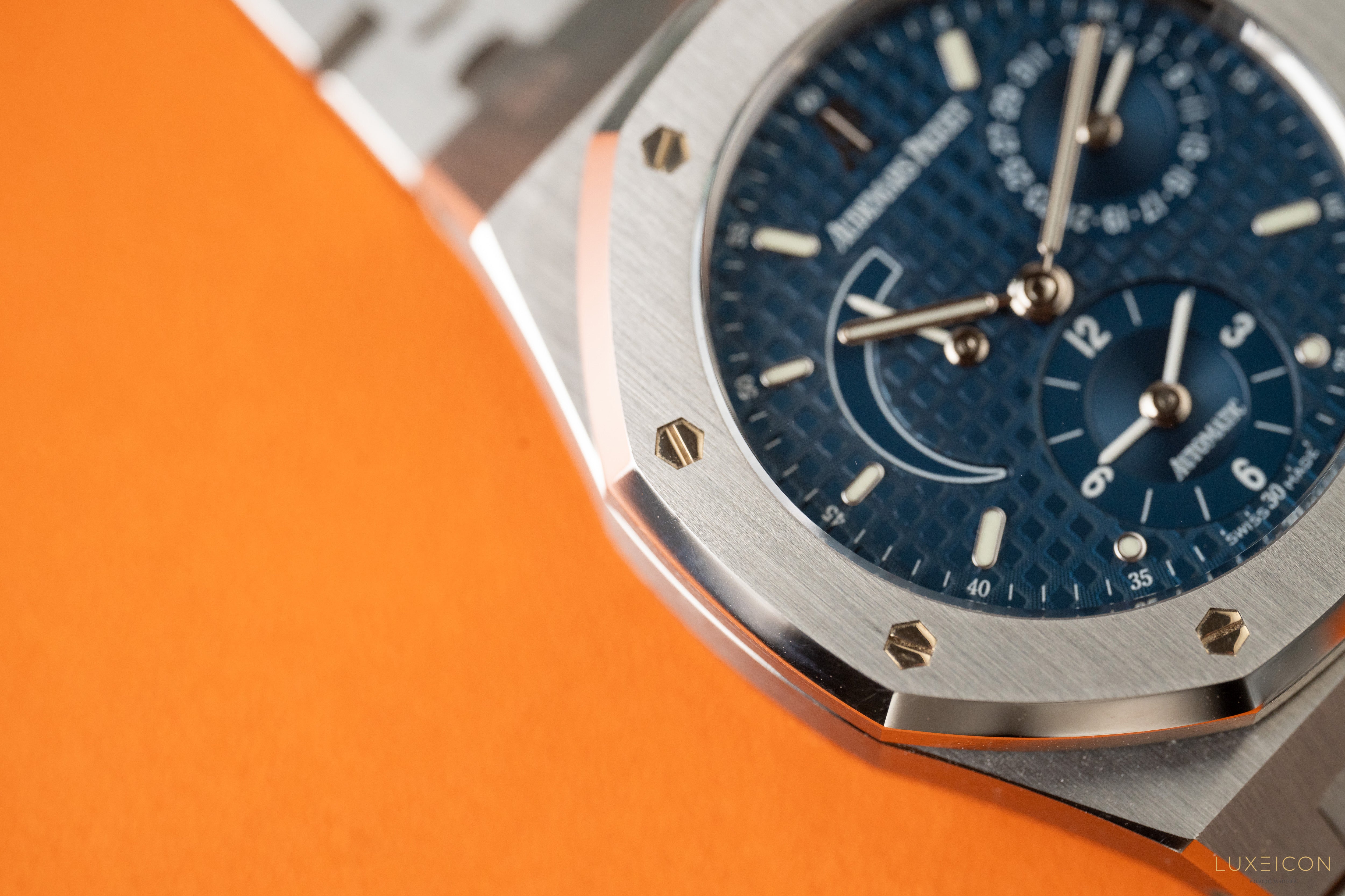 Audemars Piguet Royal Oak Dual Time Blue Dial 25730ST 2007 Fullset