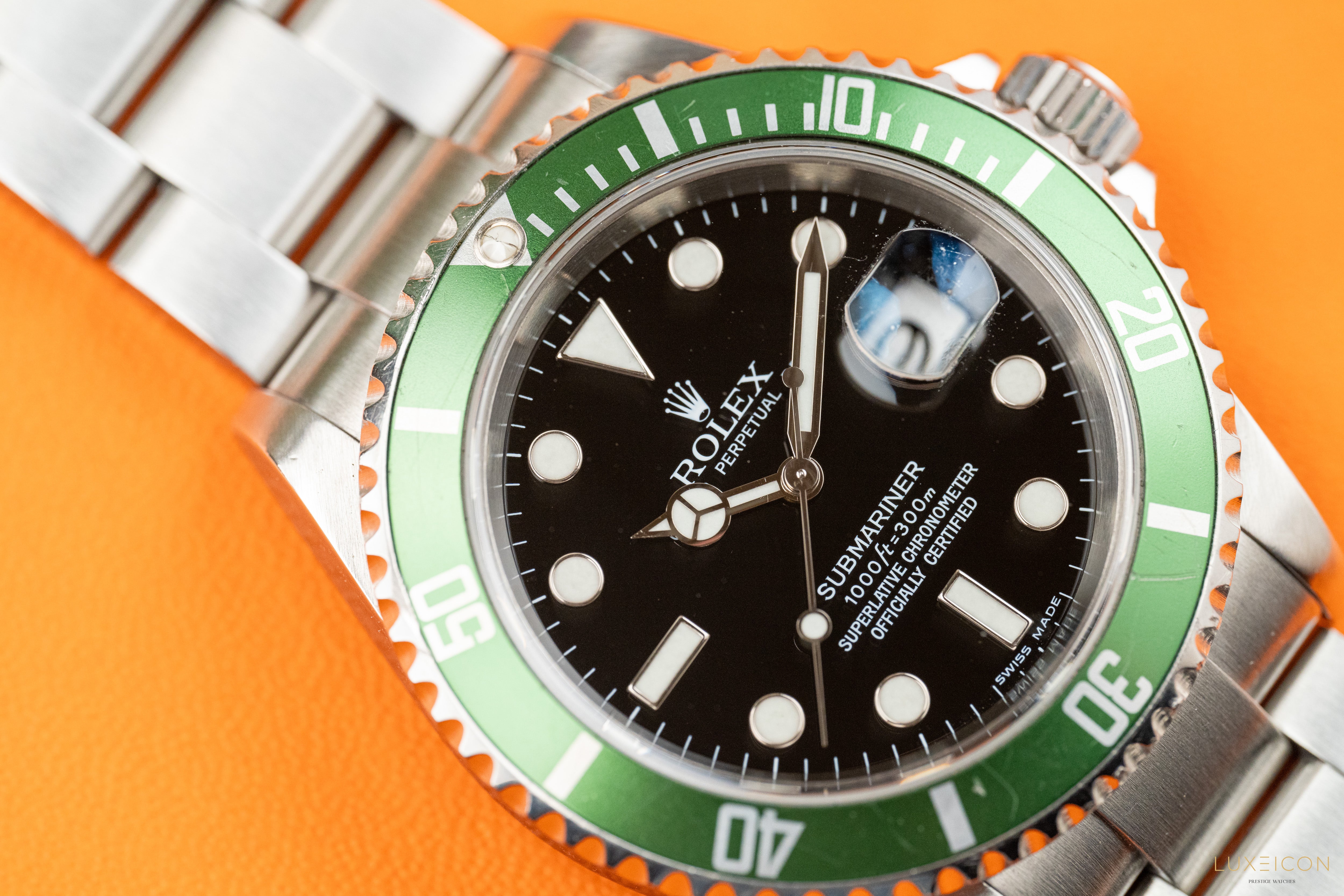 Rolex Submariner Date Stainless Steel Green Kermit 40mm 16610LV 2006