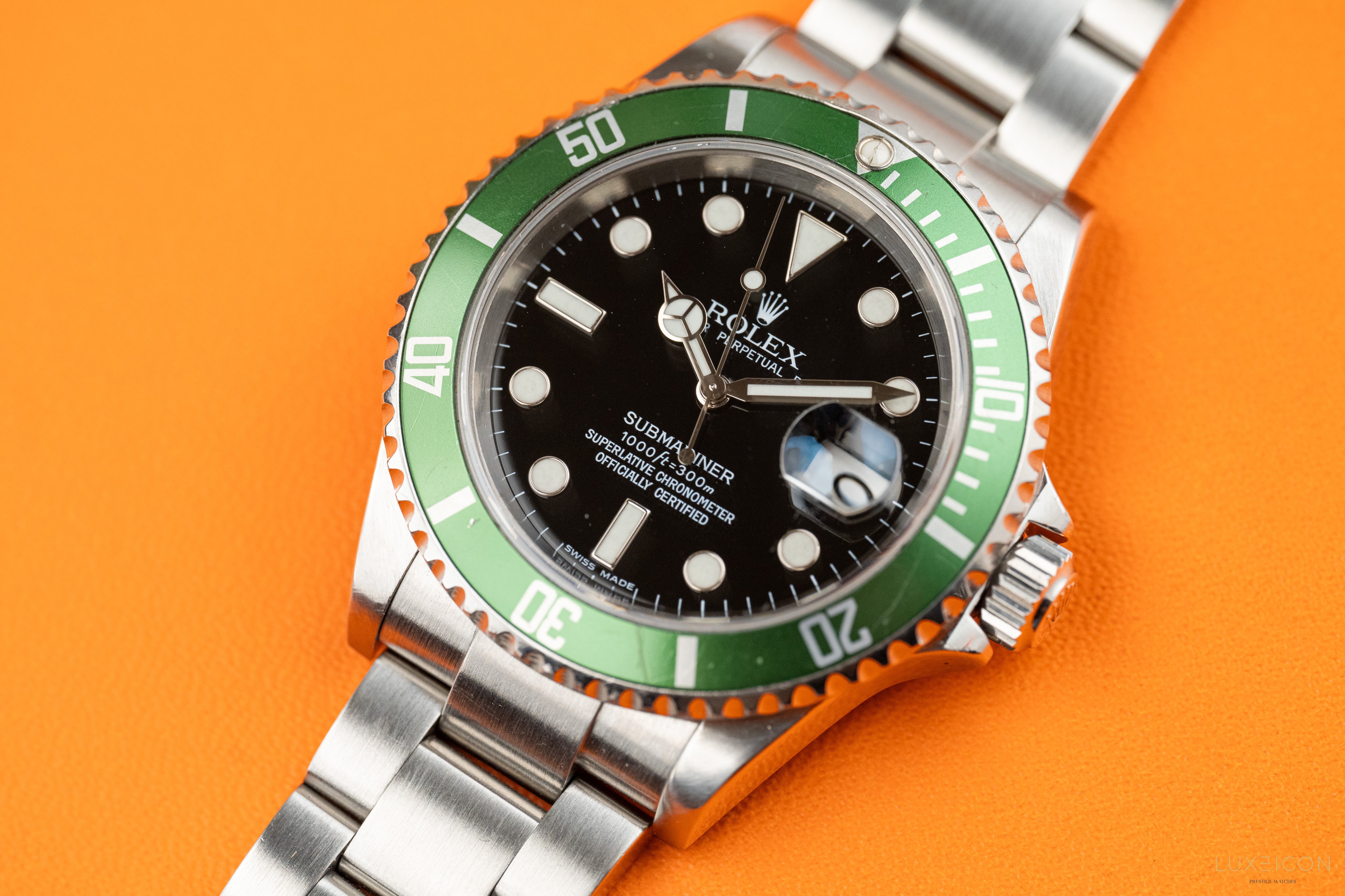 Rolex Submariner Date Stainless Steel Green Kermit 40mm 16610LV 2006