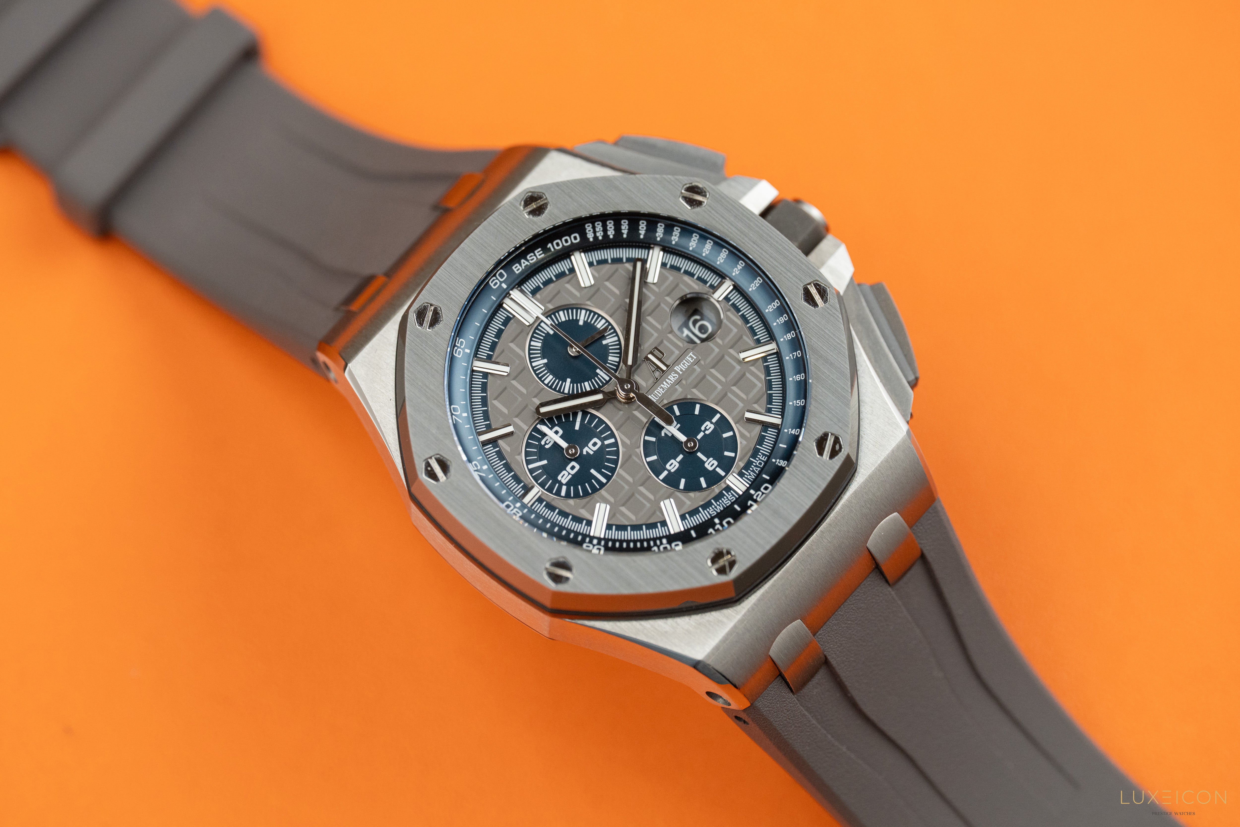 Audemars Piguet Royal Oak Offshore Chronograph 44mm Titanium Gray Blue 26400IO