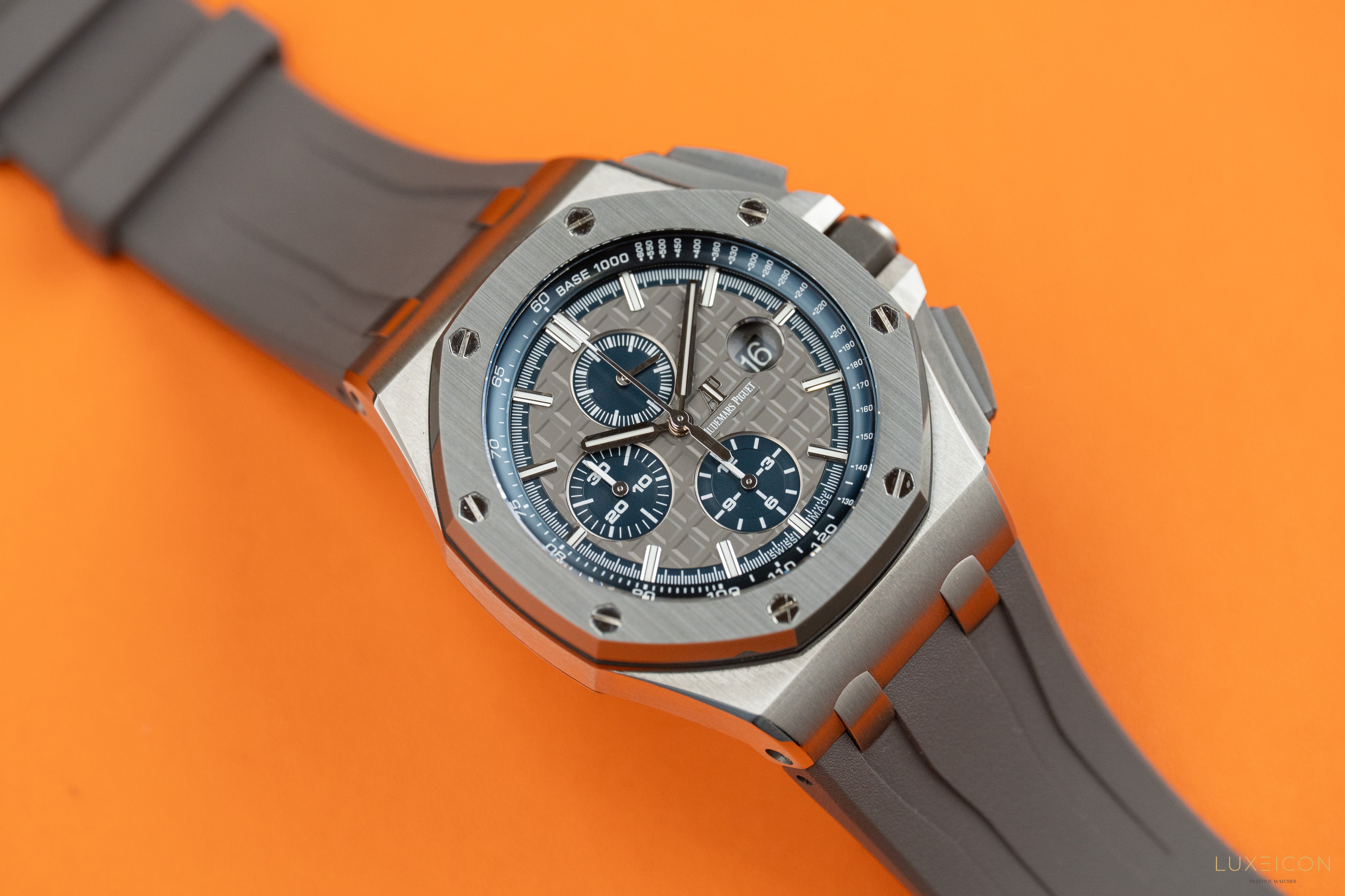 Audemars Piguet Royal Oak Offshore Chronograph 44mm Titanium Gray Blue 26400IO