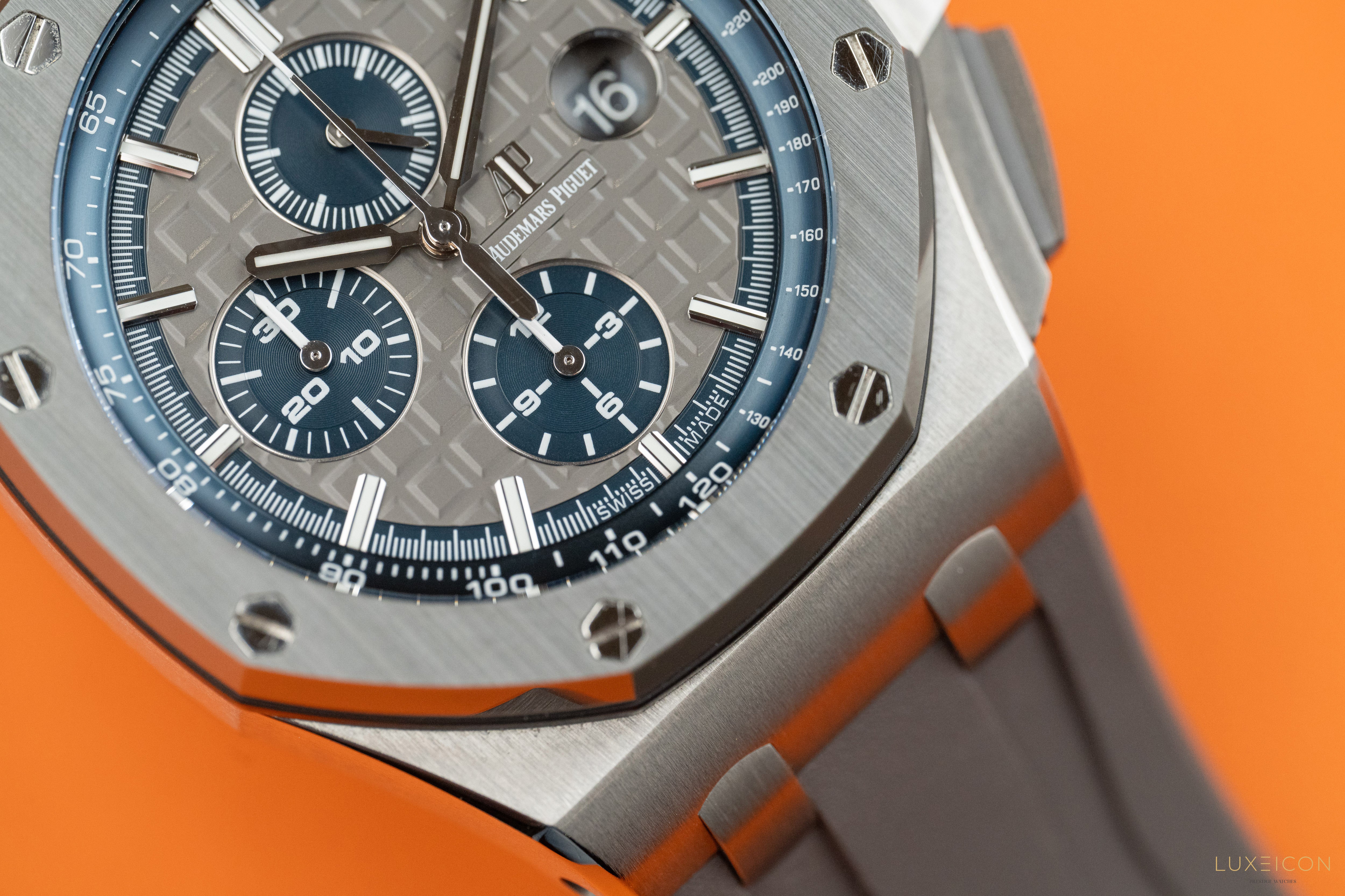 Audemars Piguet Royal Oak Offshore Chronograph 44mm Titanium Gray Blue 26400IO