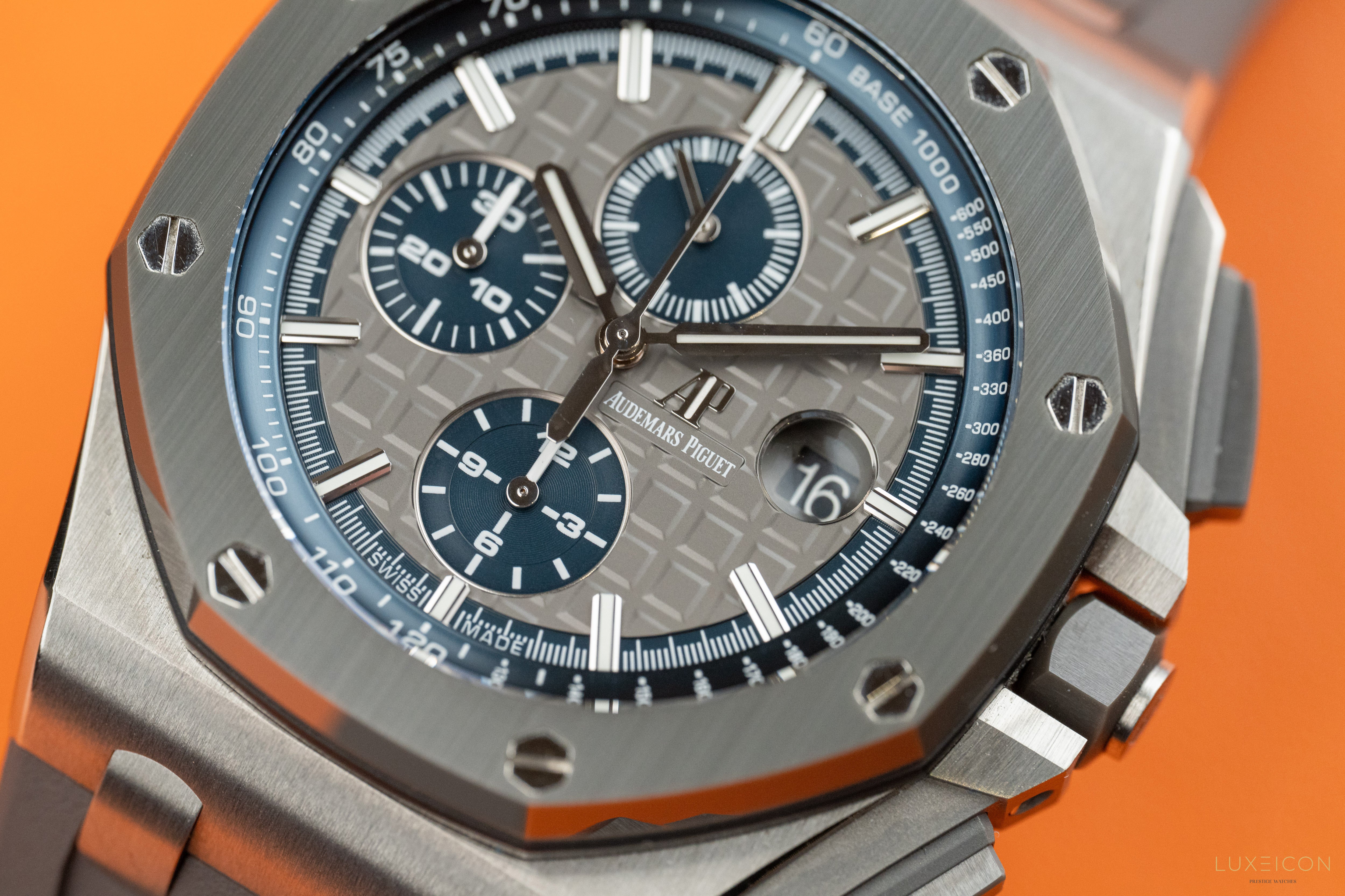 Audemars Piguet Royal Oak Offshore Chronograph 44mm Titanium Gray Blue 26400IO