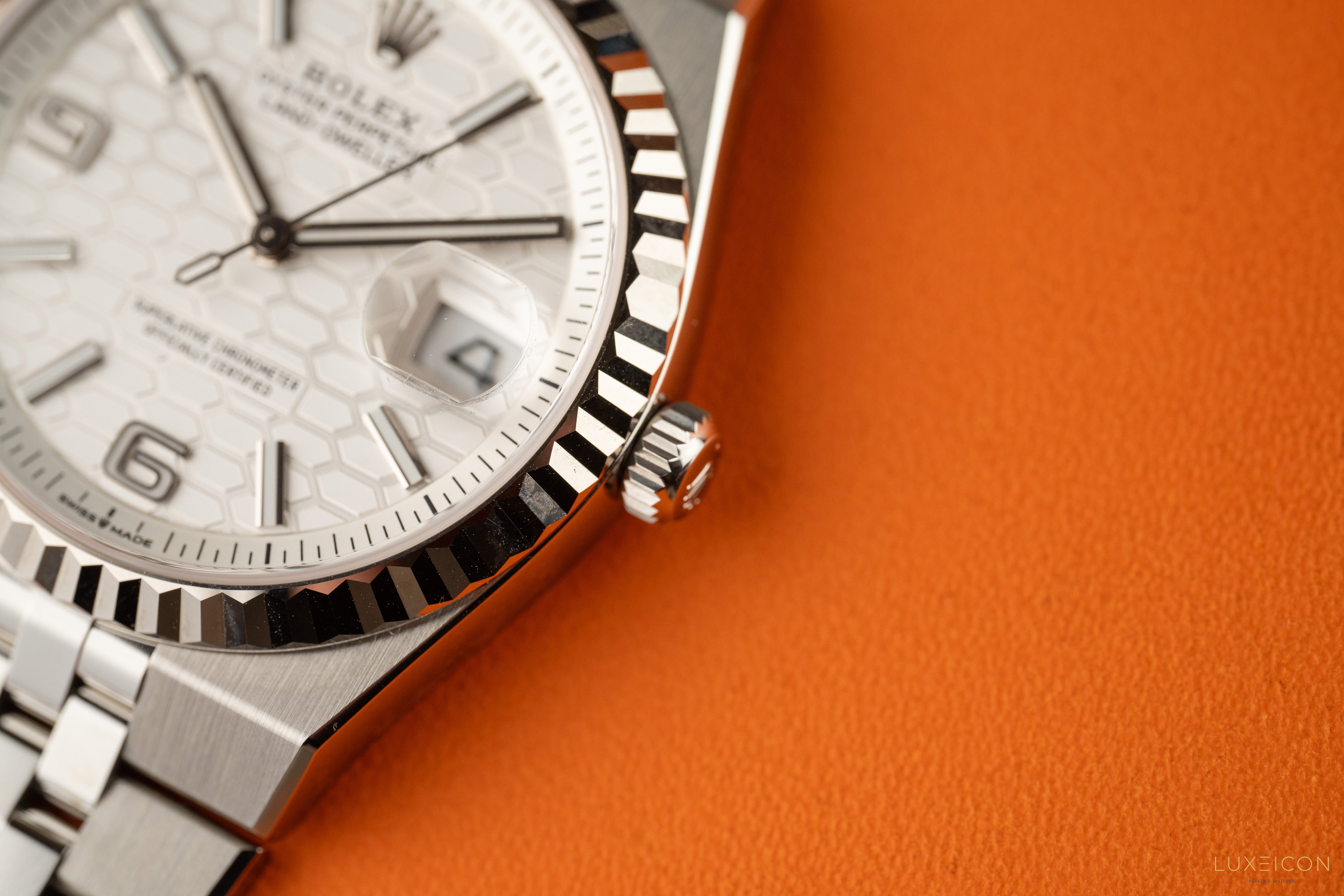 Rolex Land-Dweller 127234 36mm White Honeycomb Flat Jubilee 2026