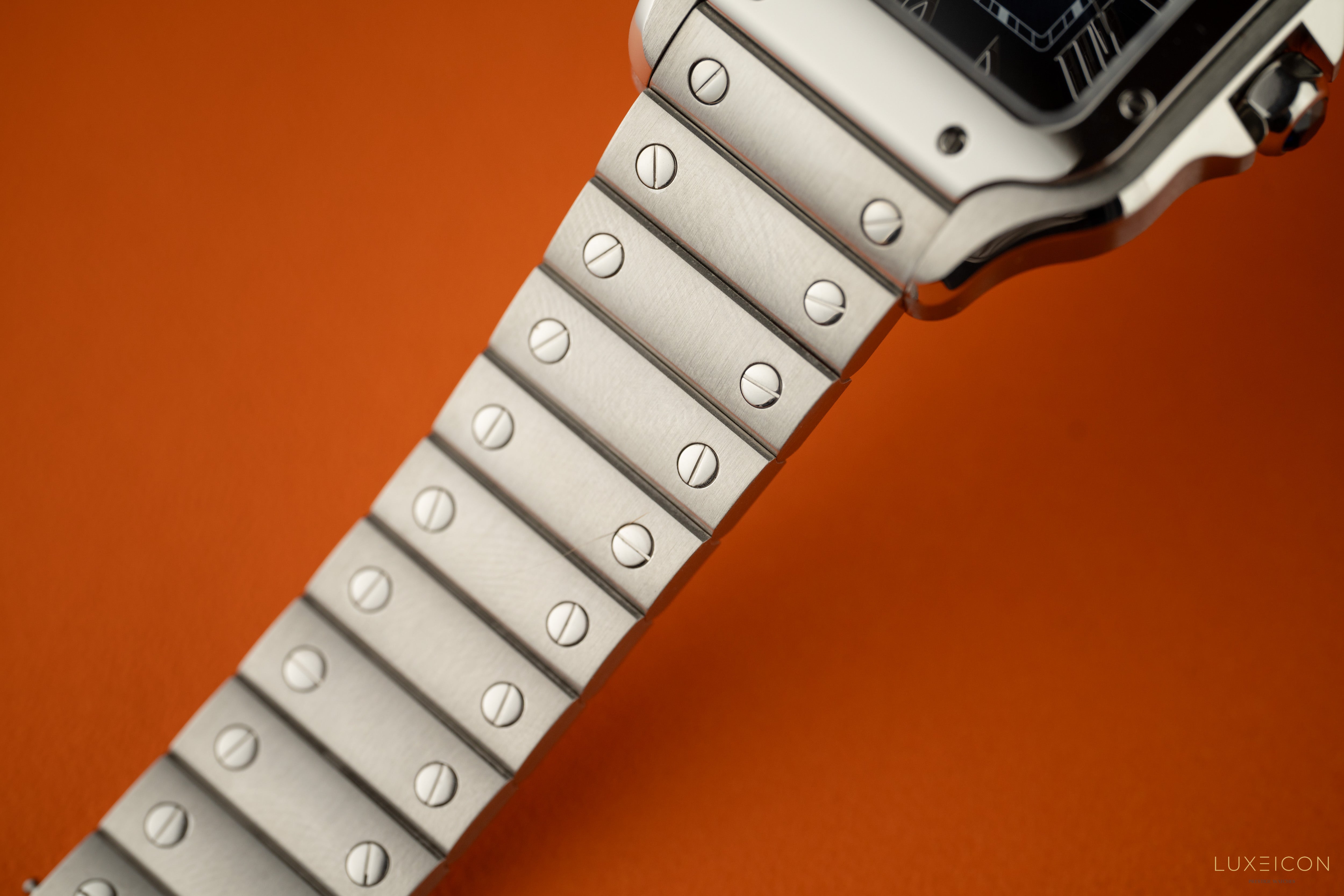 Cartier Santos De Cartier Blue Dial Medium Stainless Steel Bracelet 2025