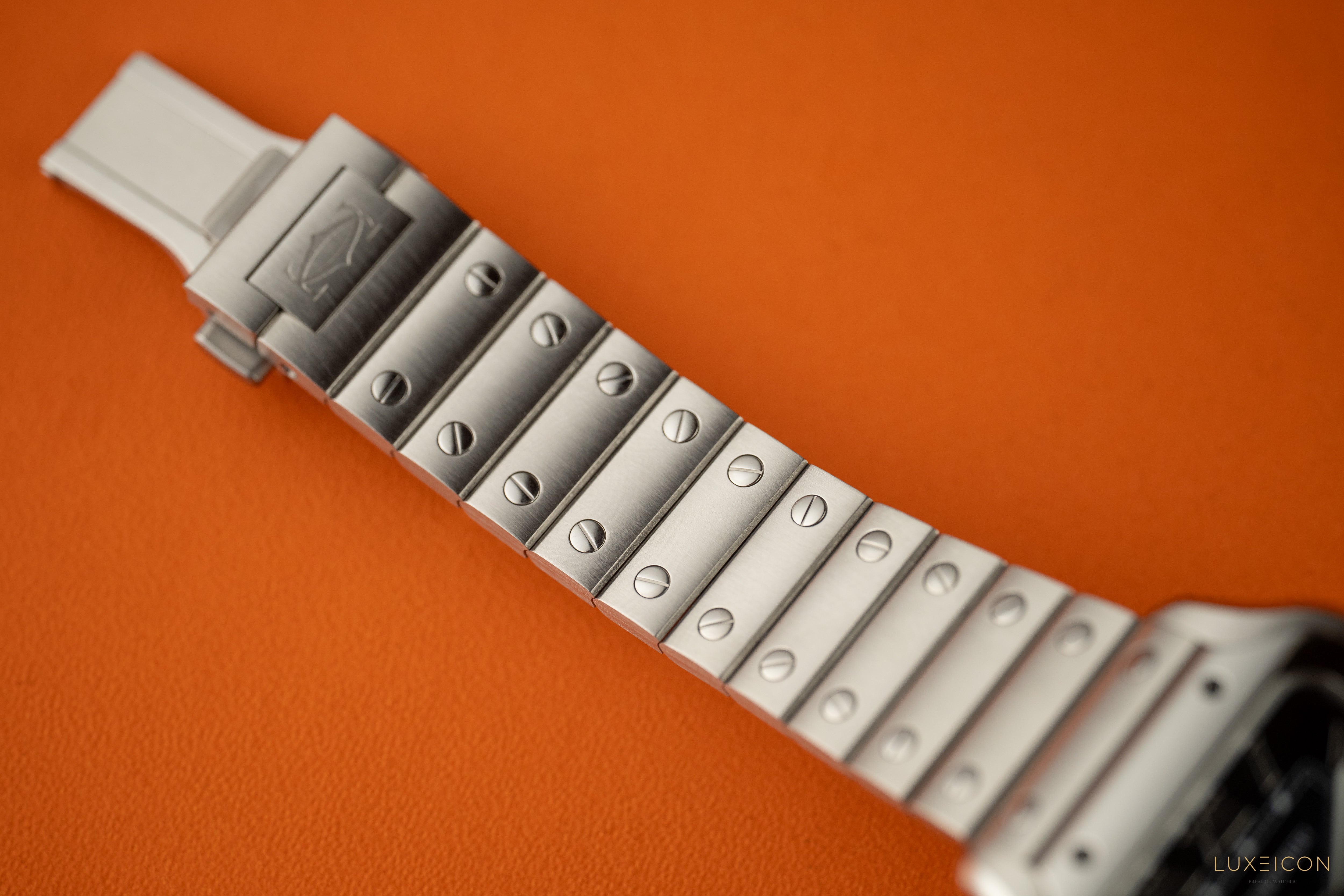 Cartier Santos De Cartier Blue Dial Medium Stainless Steel Bracelet 2025