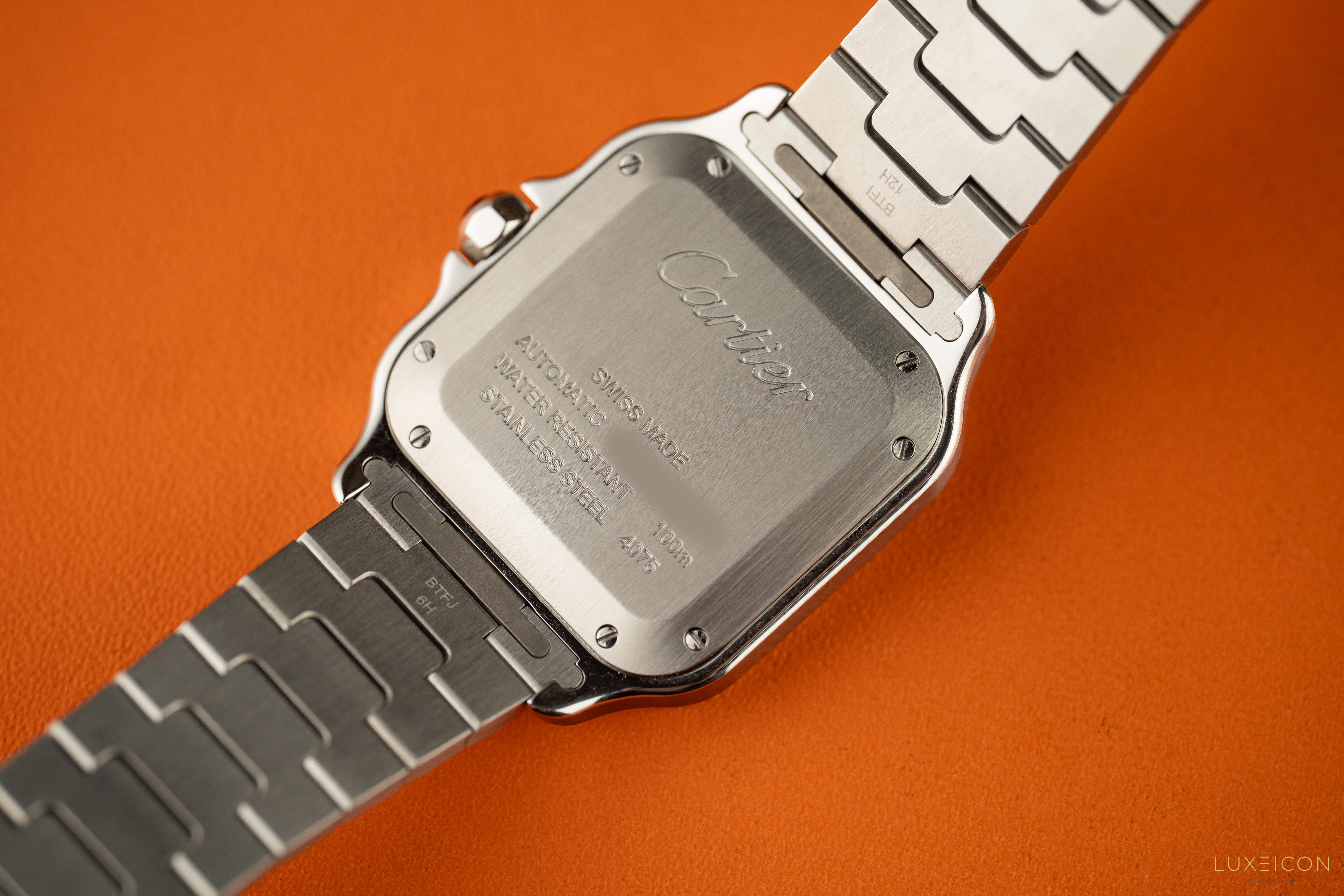 Cartier Santos De Cartier Blue Dial Medium Stainless Steel Bracelet 2025