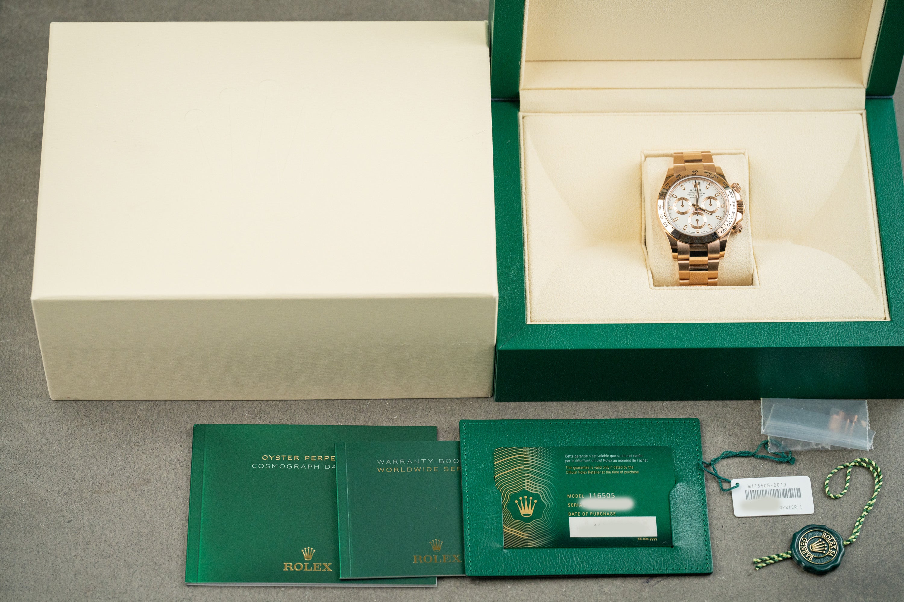 Rolex Cosmograph Daytona 116505 18k Everose Gold Ivory Dial 40mm Discontiuned