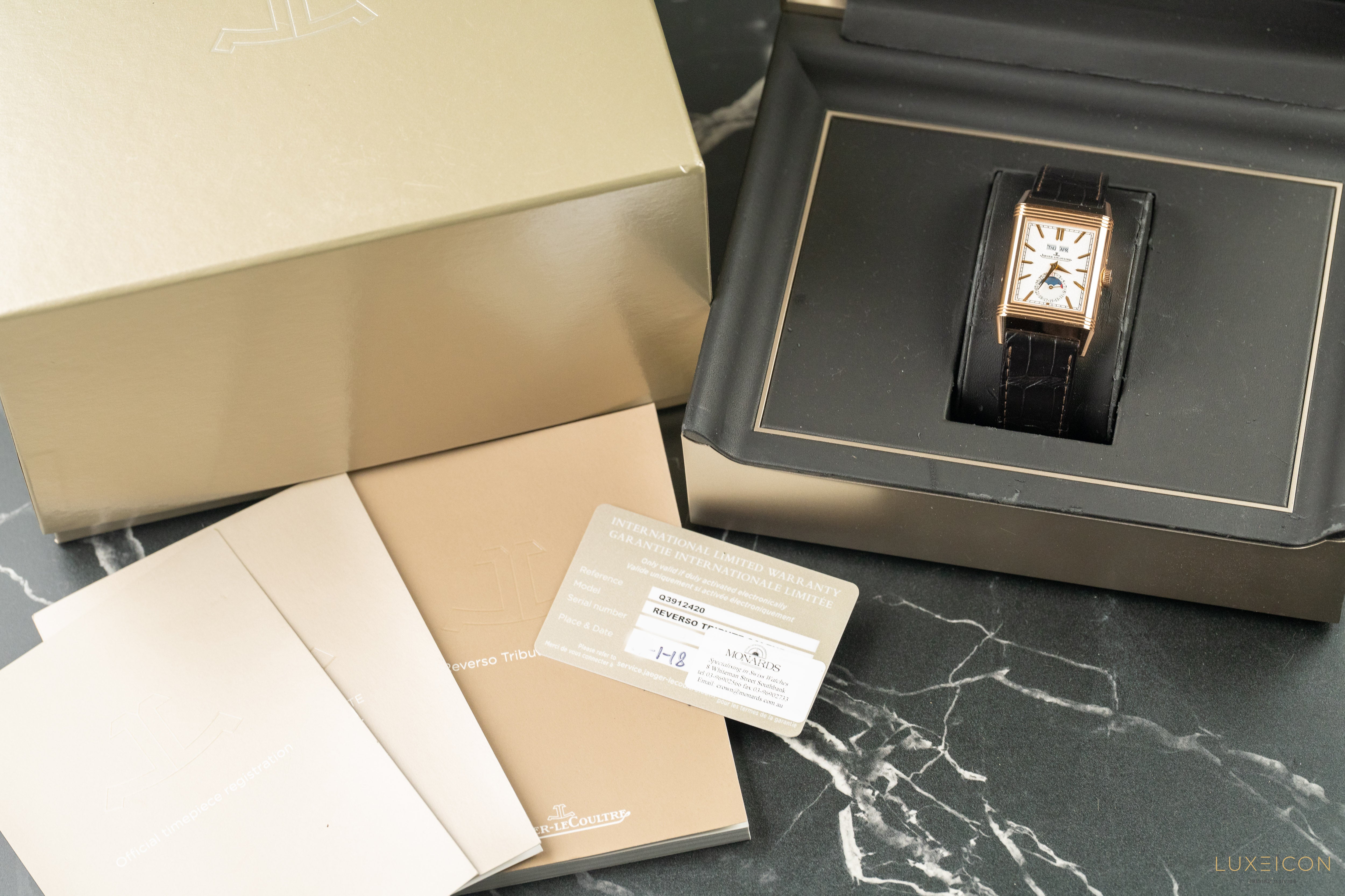 Jaeger-LeCoultre Reverso Tribute Calendar Q3912420 Manual Winding Rose gold