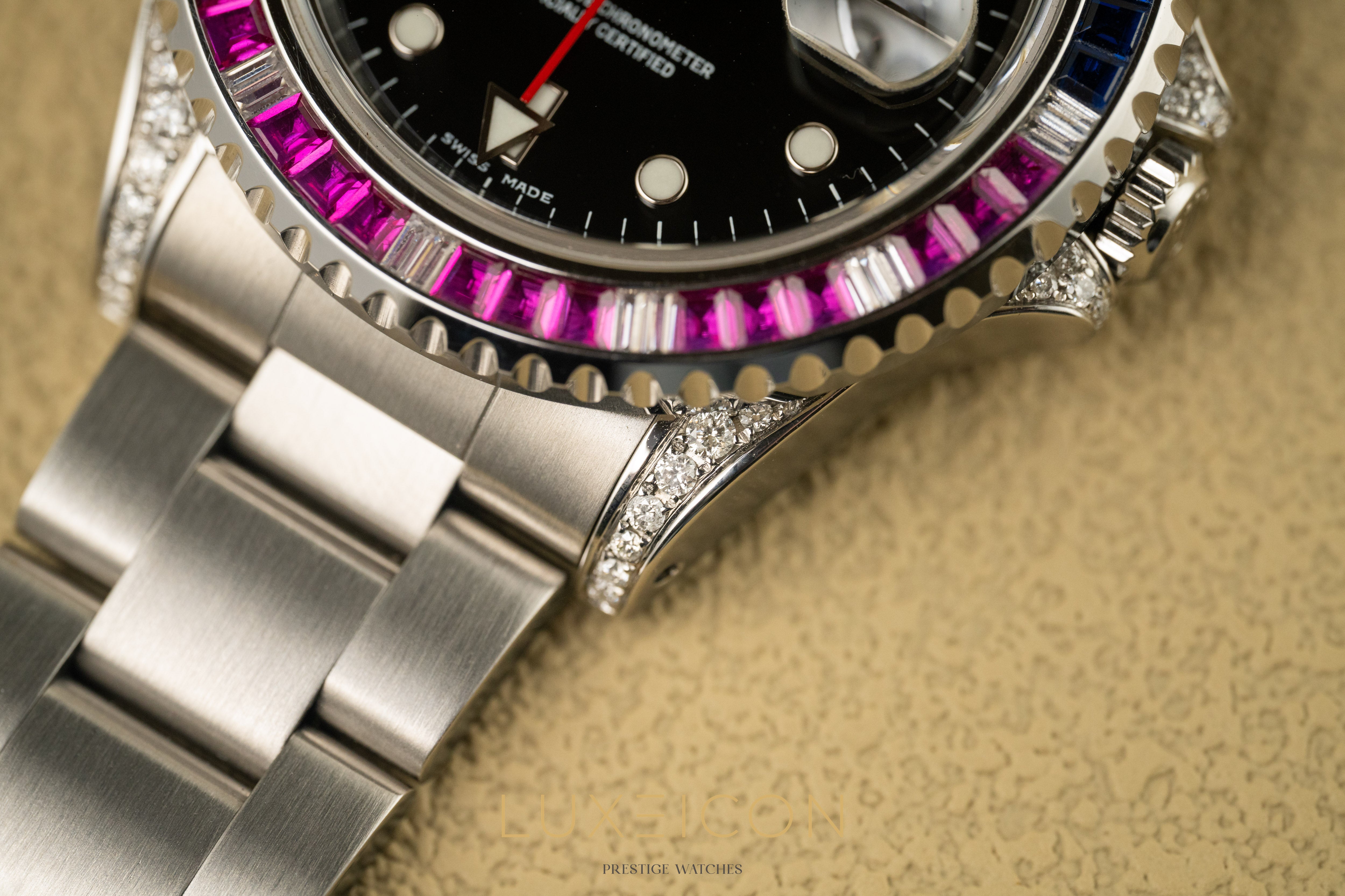 Rolex Explorer II 16570 Black Dial Mens 40mm with customized SARU Bezel Watch Only 1999