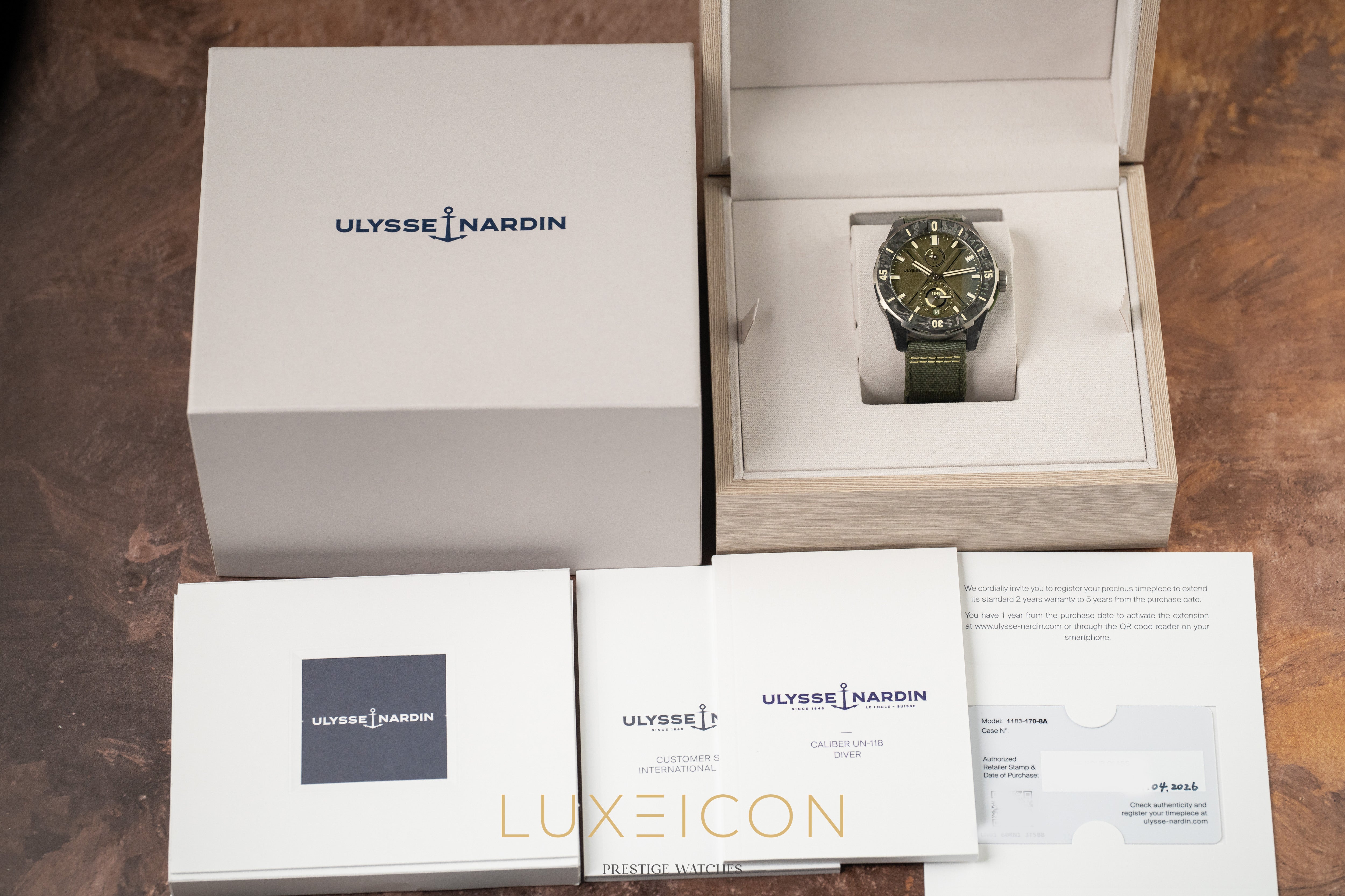 Ulysse Nardin Marine 1183-170-8A/0A Diver NET OPS SS Green Dial 2026 Unworn