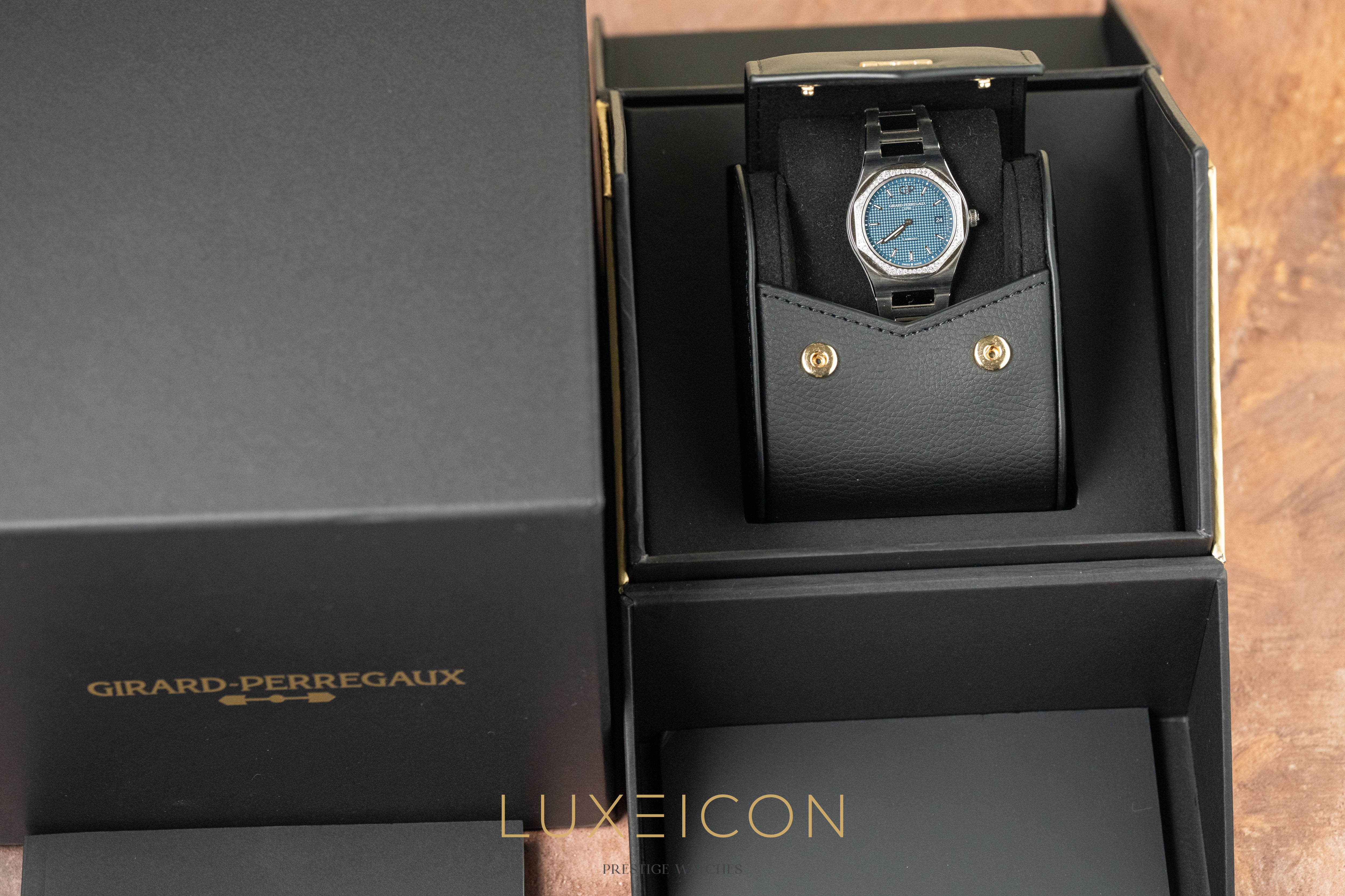 Girard Perregaux Laureato 34mm Diamond Bezel Blue Dial 2026 Brand new