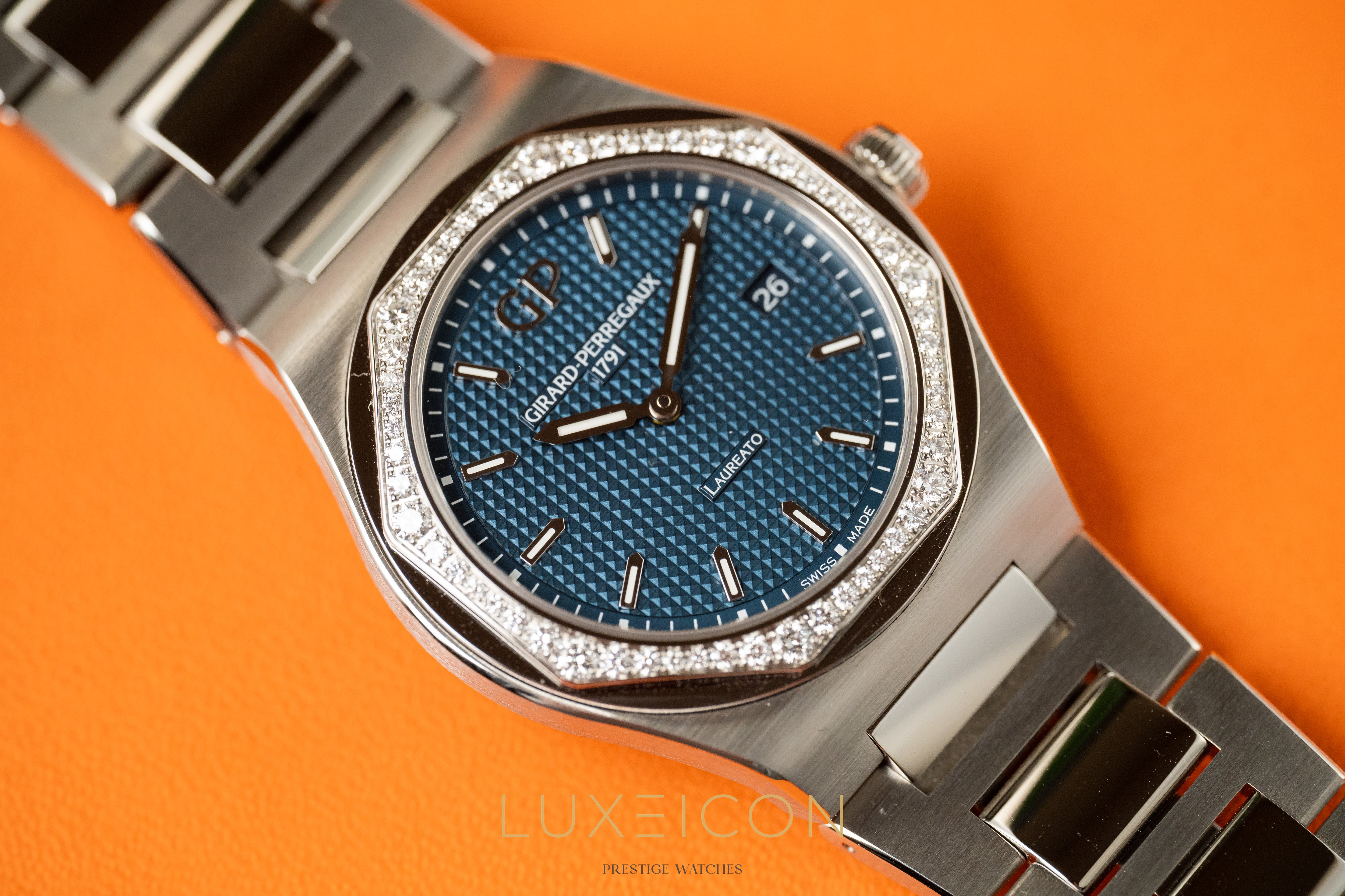 Girard Perregaux Laureato 34mm Diamond Bezel Blue Dial 2026 Brand new