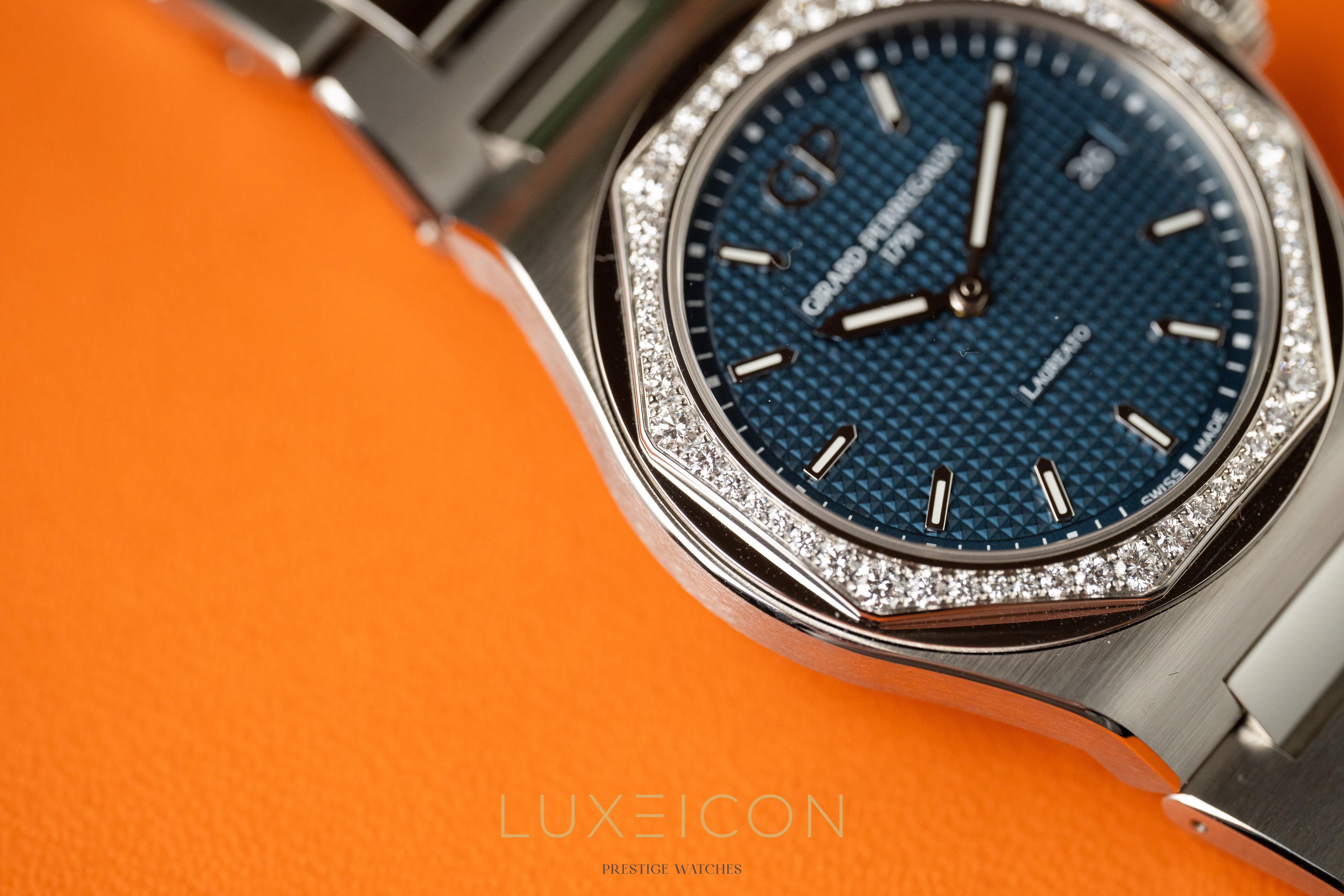 Girard Perregaux Laureato 34mm Diamond Bezel Blue Dial 2026 Brand new