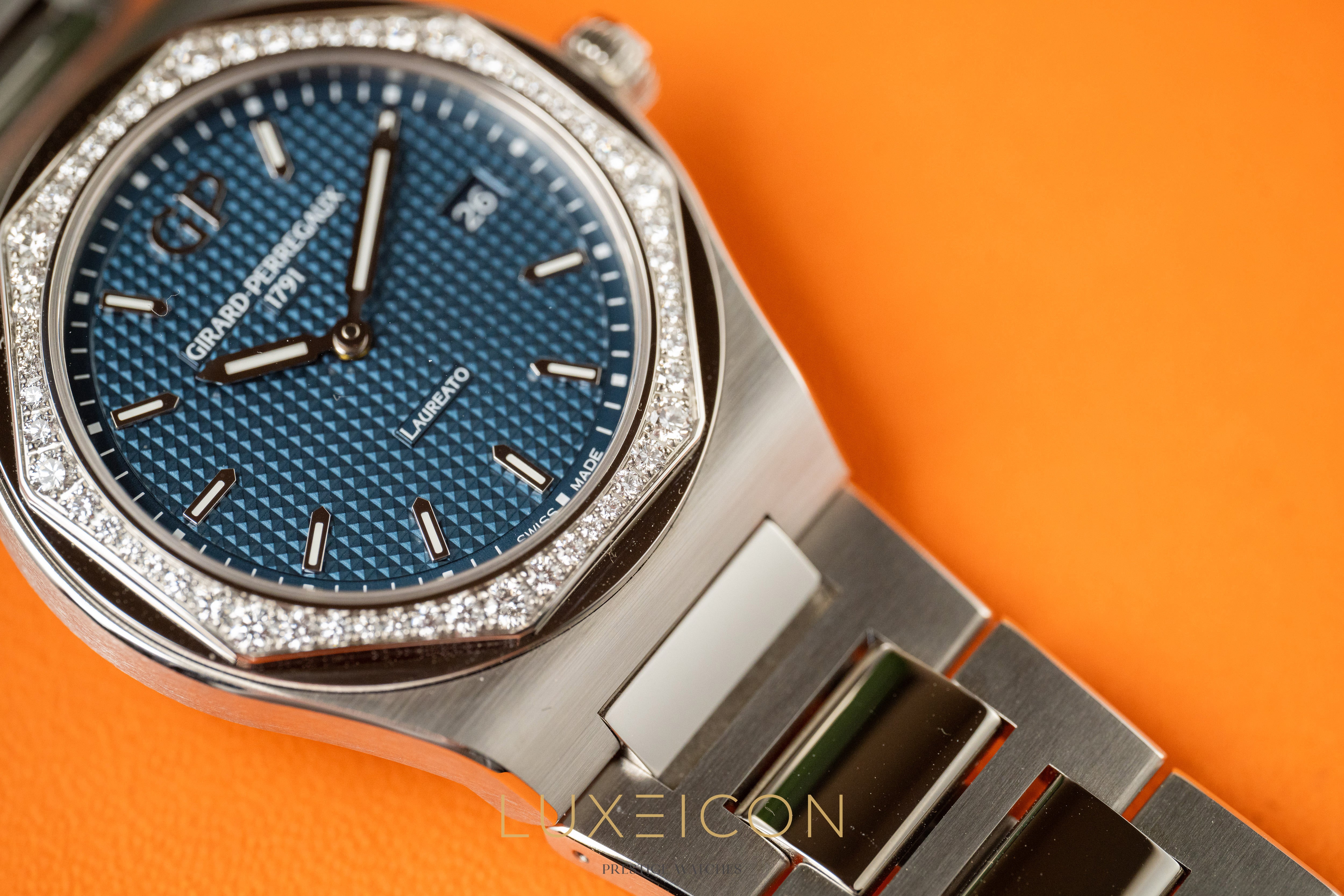 Girard Perregaux Laureato 34mm Diamond Bezel Blue Dial 2026 Brand new