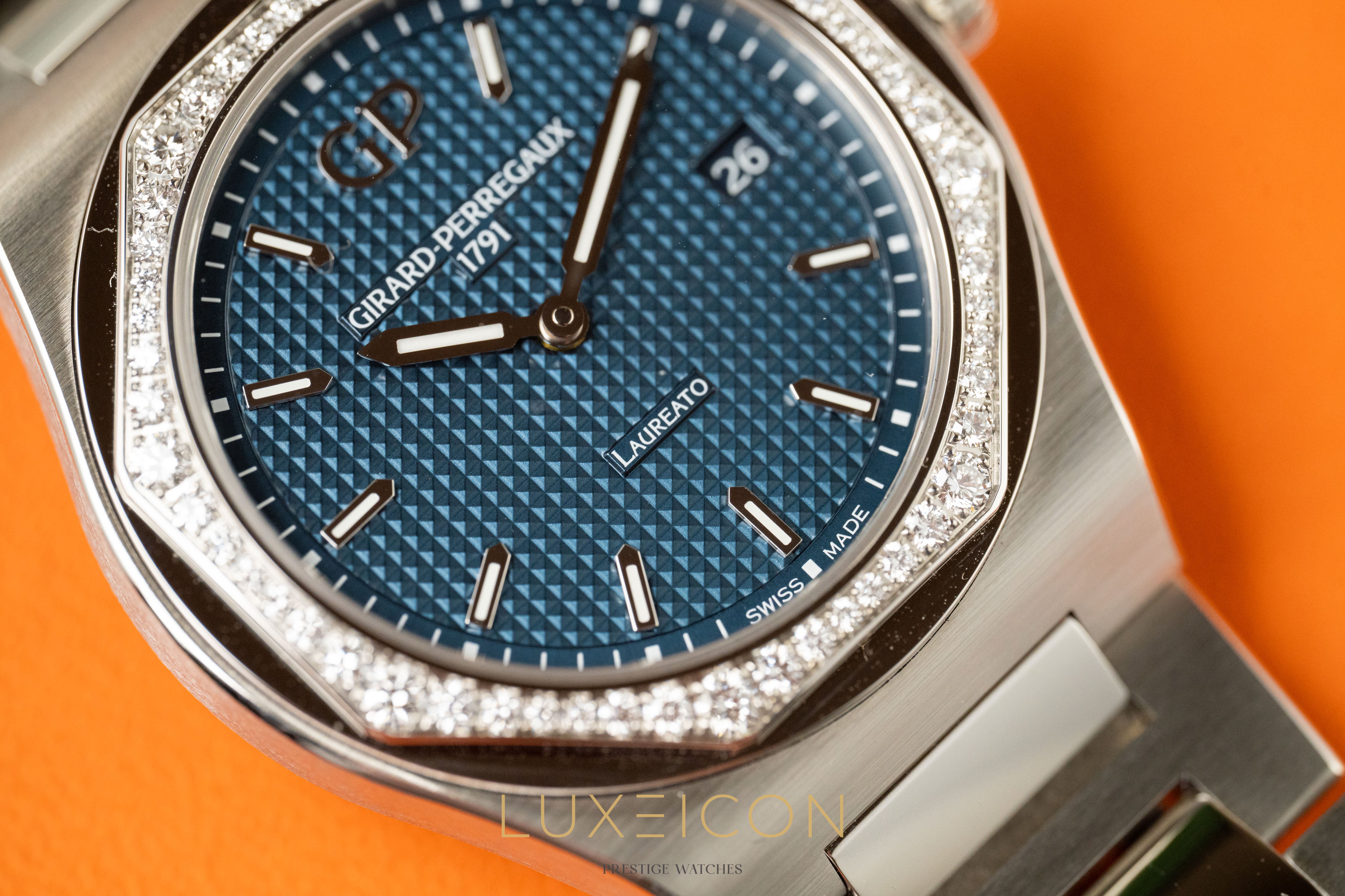Girard Perregaux Laureato 34mm Diamond Bezel Blue Dial 2026 Brand new