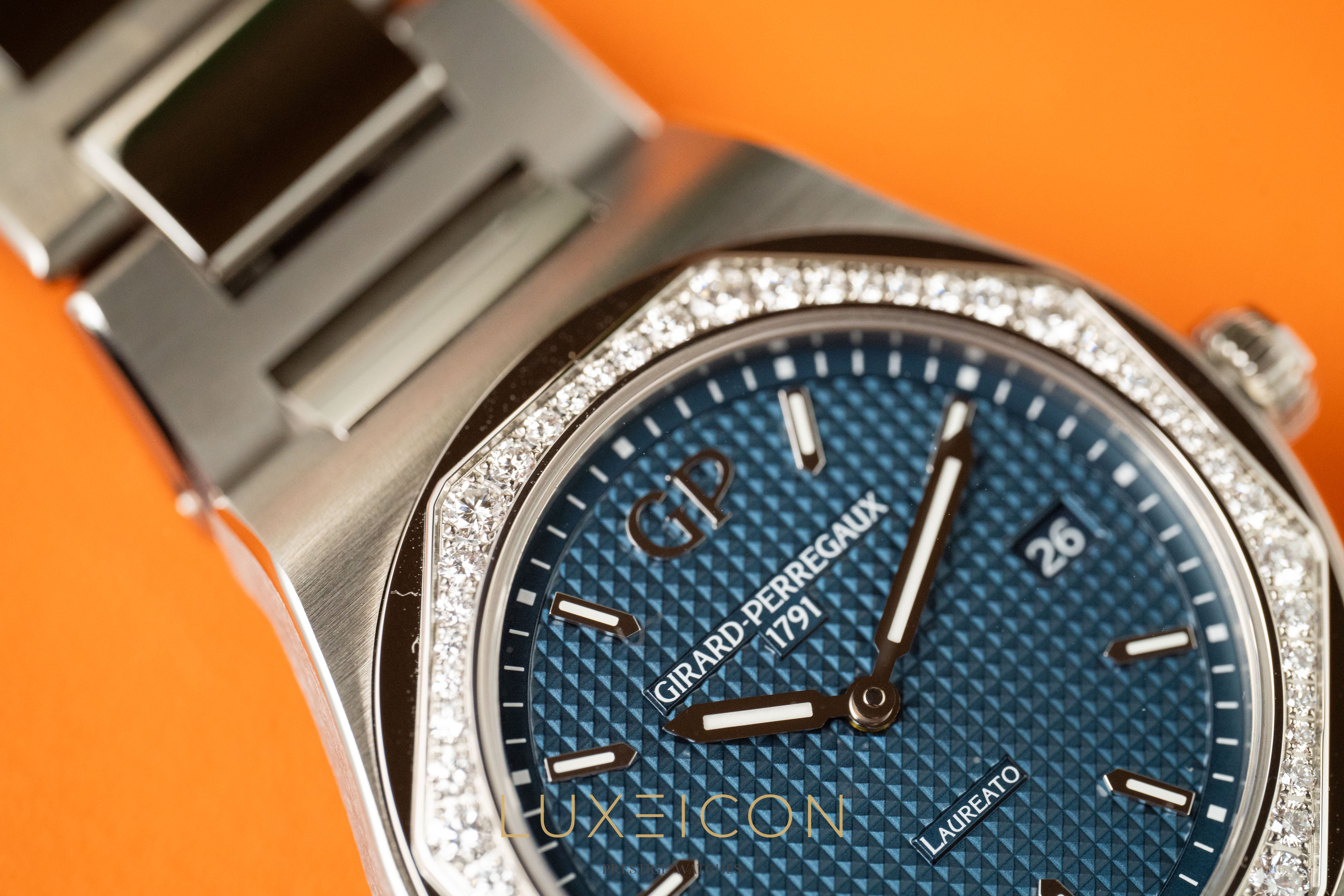 Girard Perregaux Laureato 34mm Diamond Bezel Blue Dial 2026 Brand new