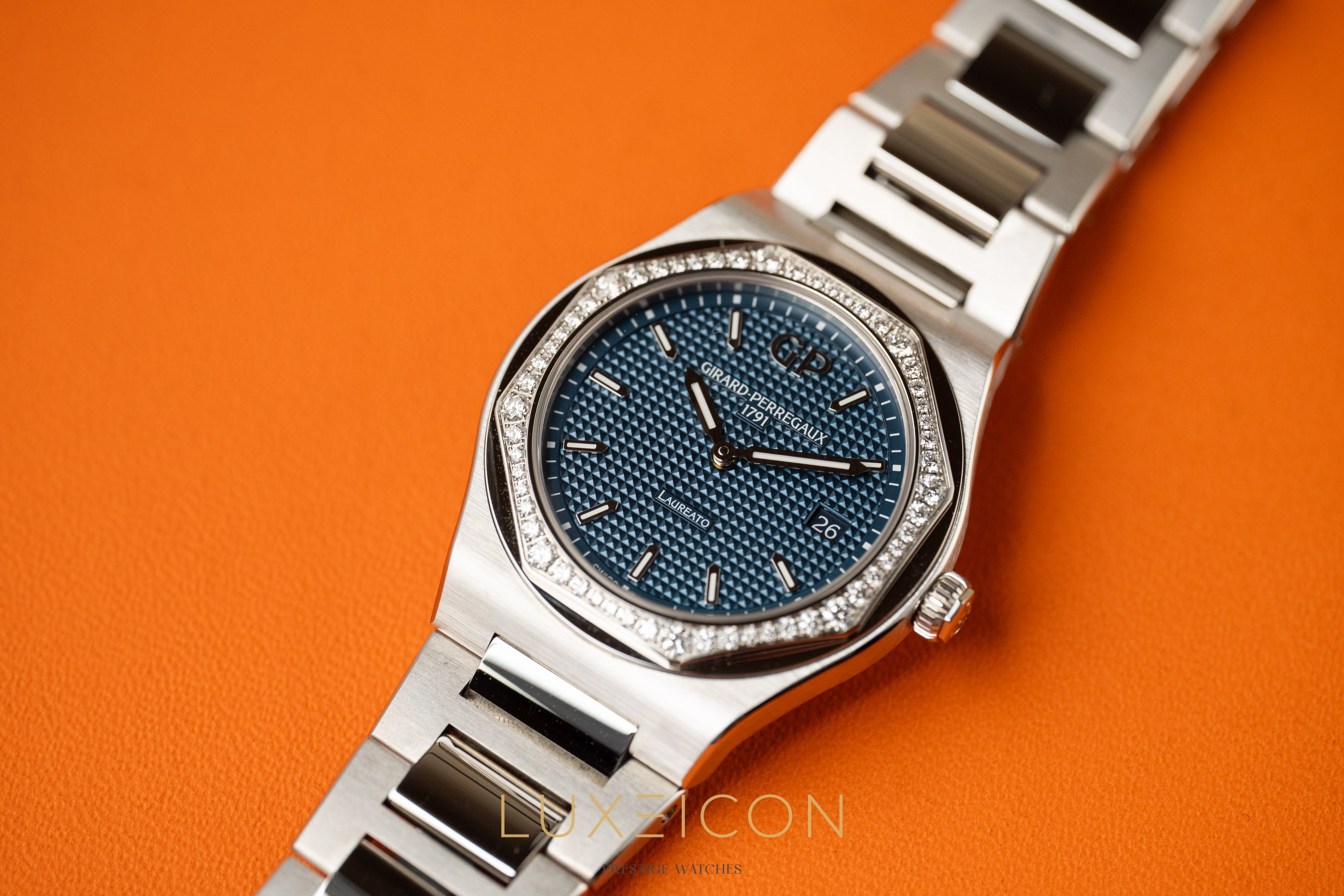 Girard Perregaux Laureato 34mm Diamond Bezel Blue Dial 2026 Brand new