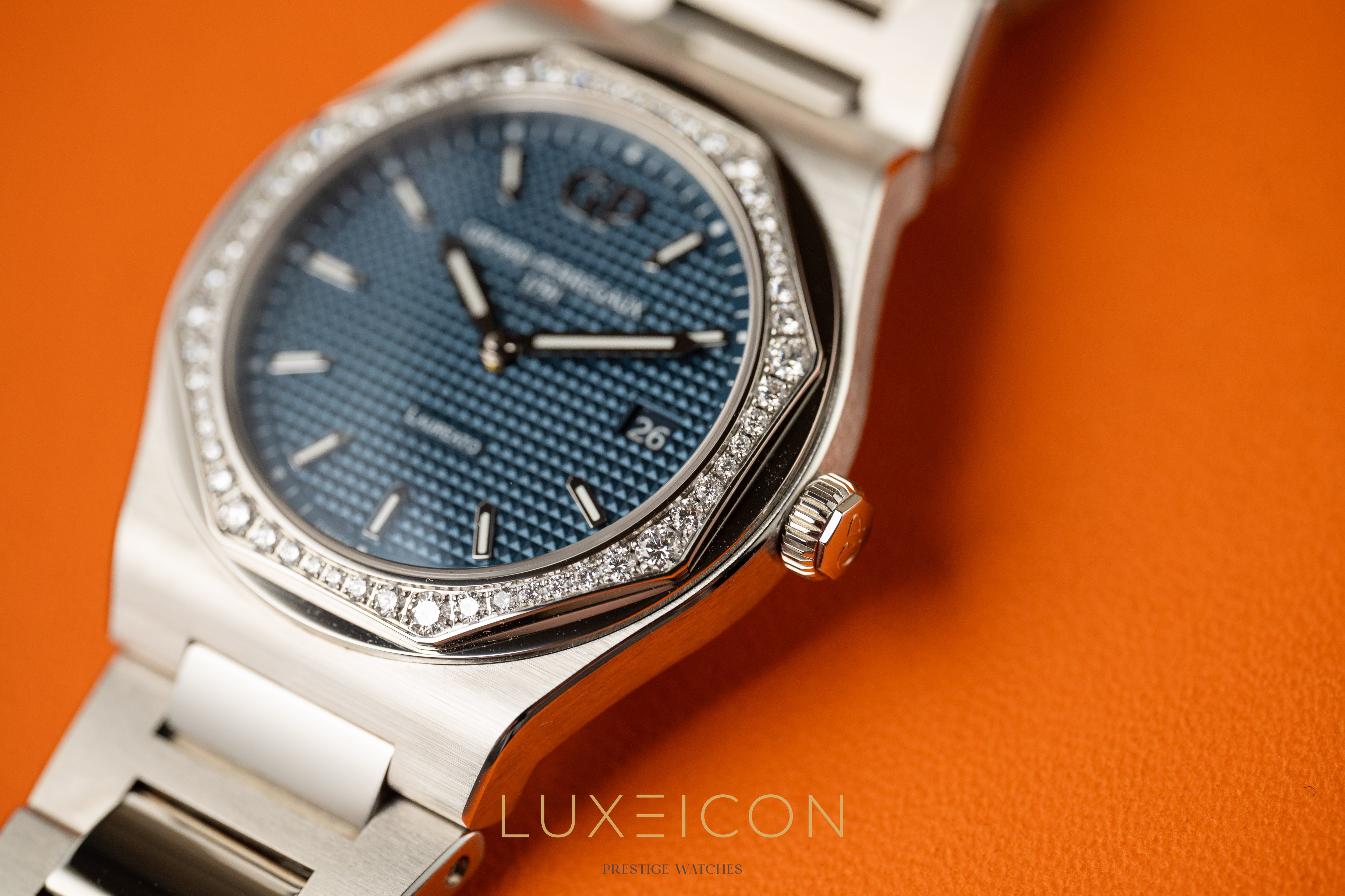 Girard Perregaux Laureato 34mm Diamond Bezel Blue Dial 2026 Brand new