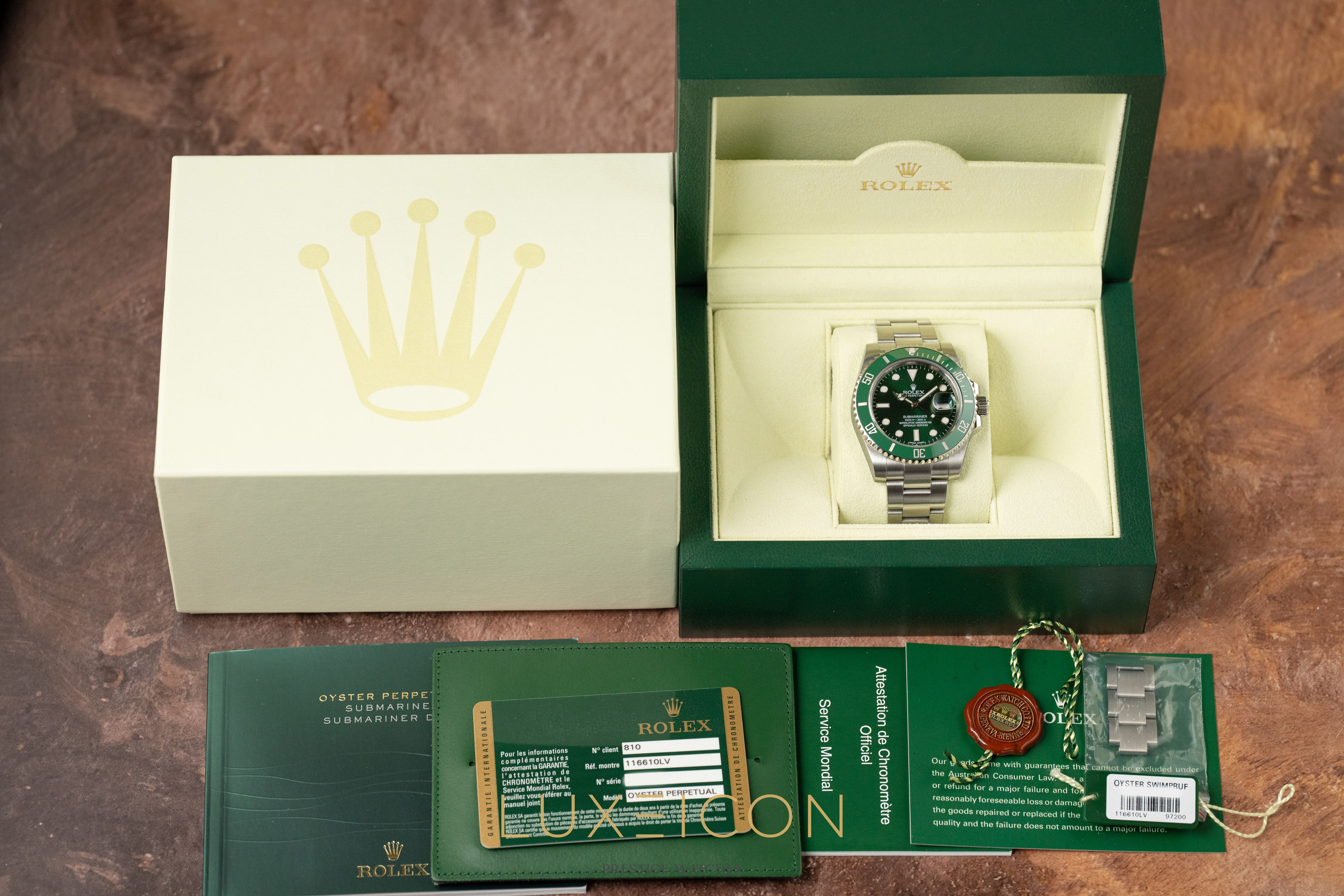 Rolex Submariner Date HULK Green 40mm Ceramic Stainless 116610LV 2013