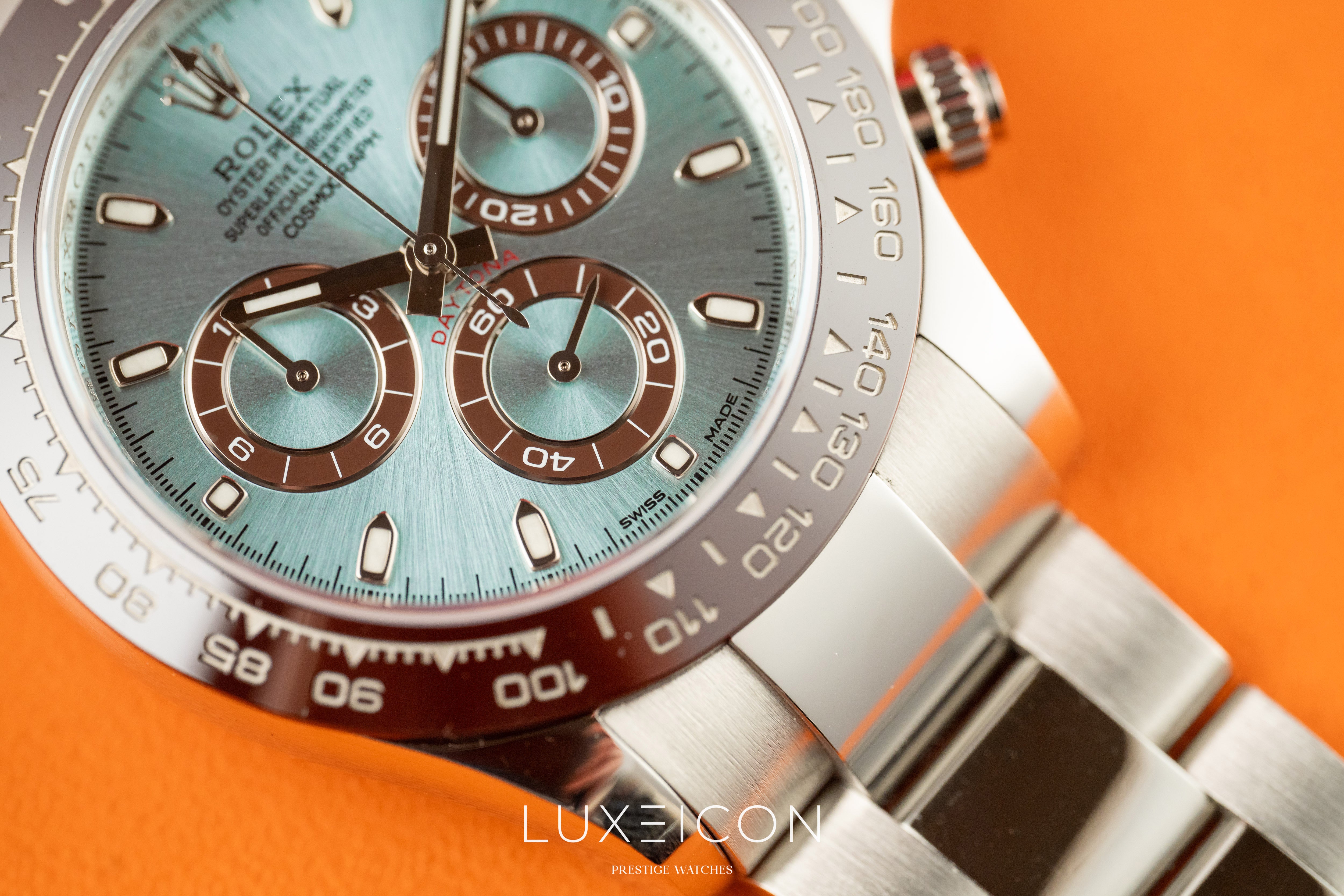 Rolex Cosmograph Daytona Platinum Ice Blue Index Dial 40mm 116506